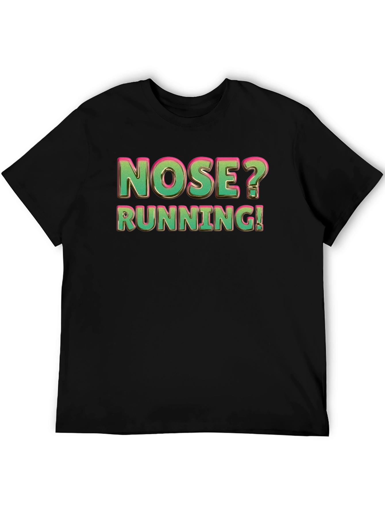 Black Nose Running Funny Graphic T-Shirt view 5