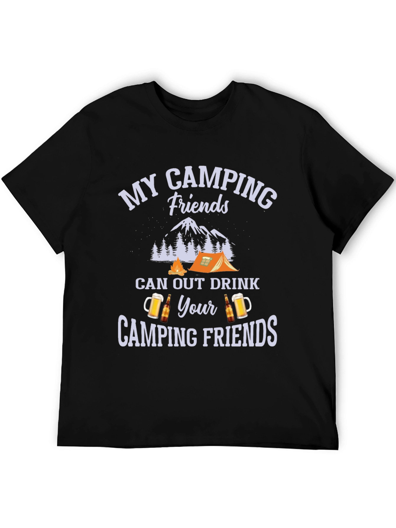 Black Camping Friends Graphic Tee view 5