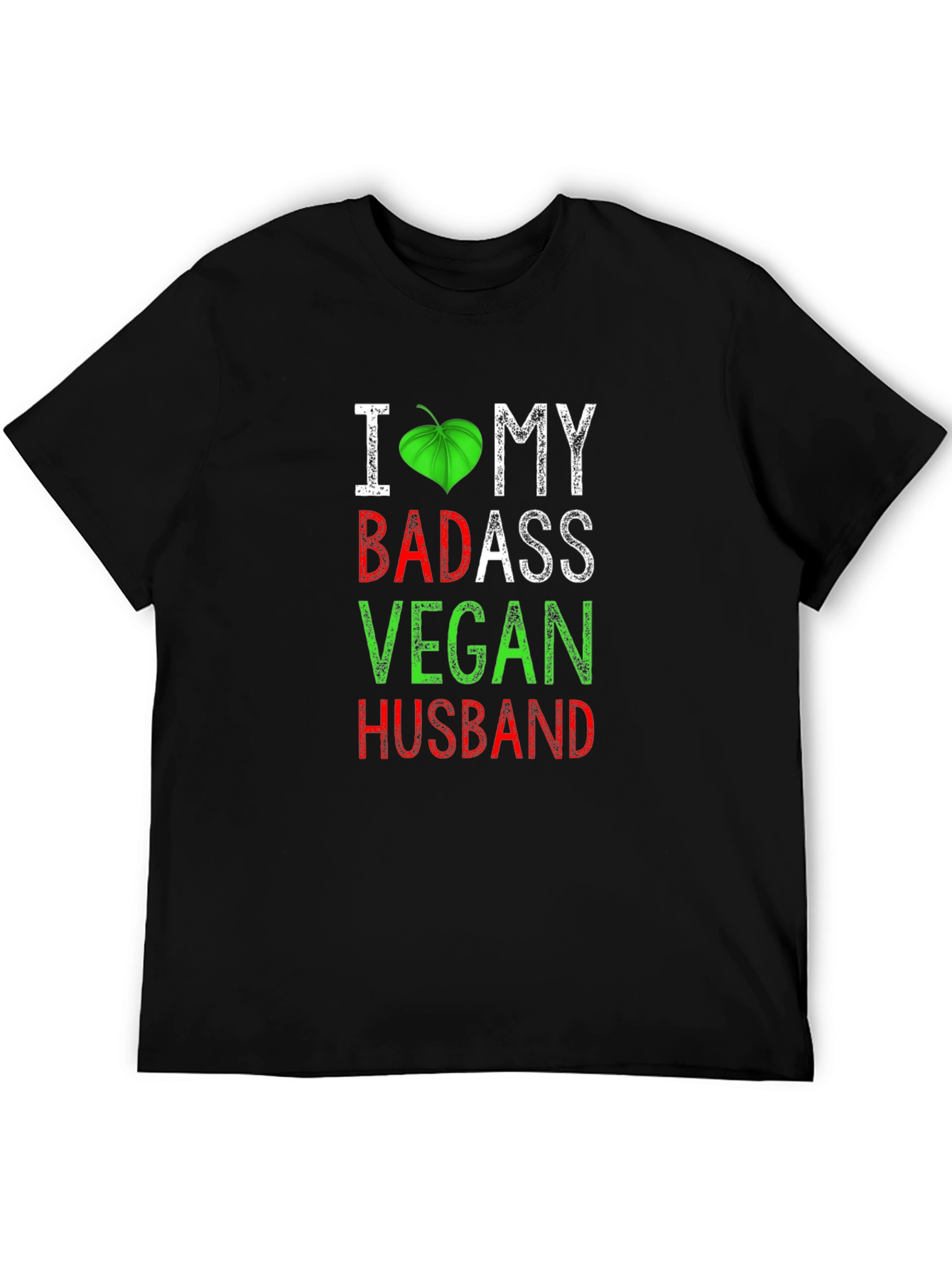 Black I Love My Badass Vegan Husband T-Shirt view 5