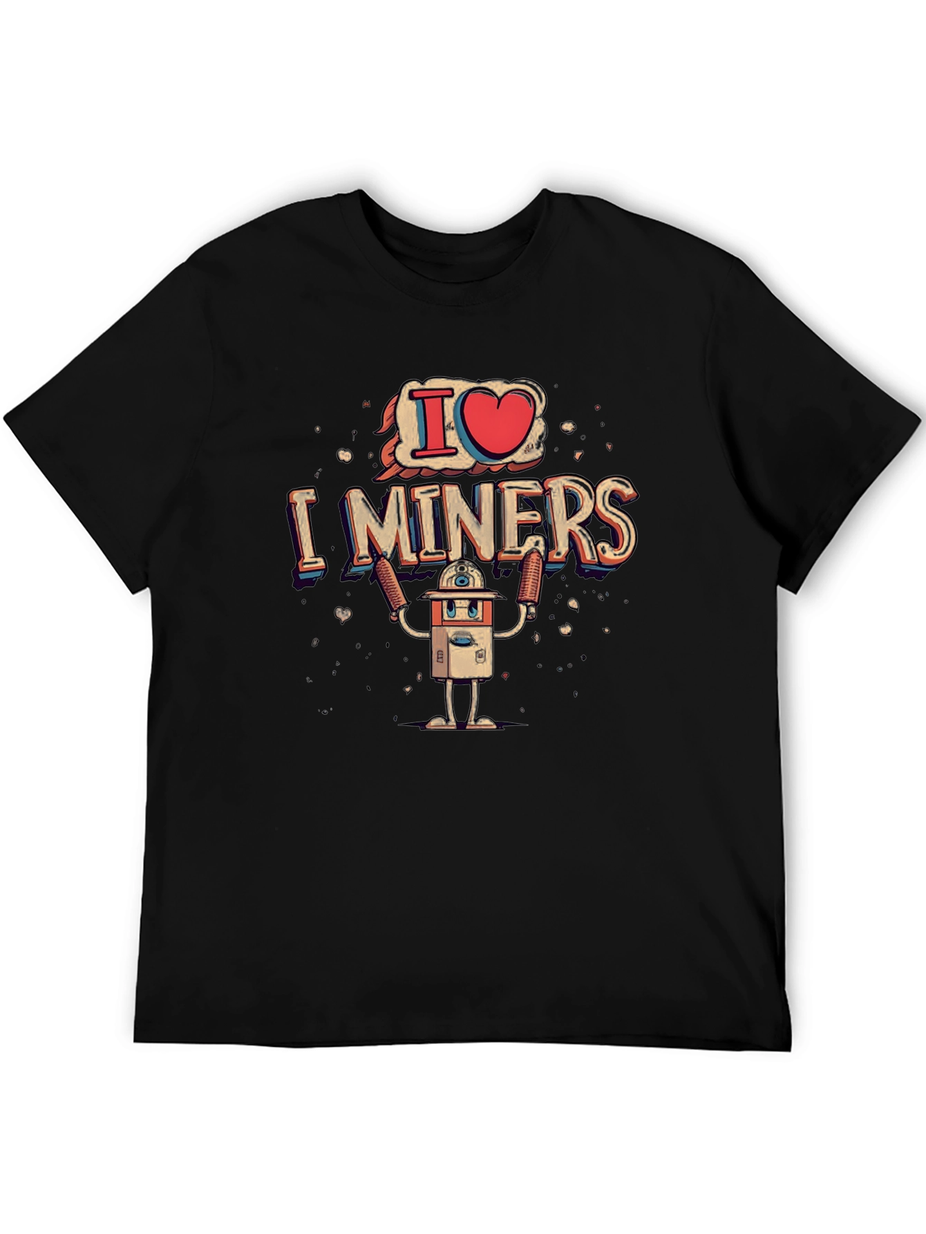Black I Heart Miners Graphic Tee - Black Cotton T-Shirt view 5