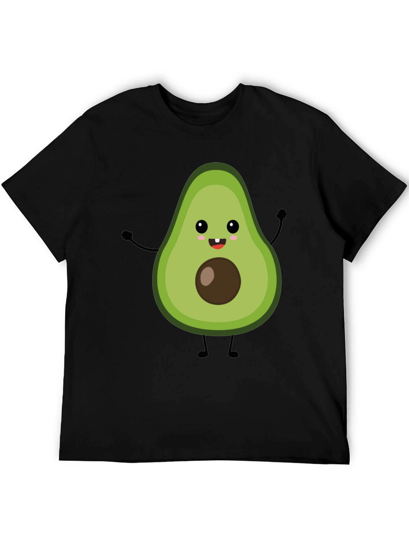 Black Cute Avocado Graphic Black T-Shirt view 5