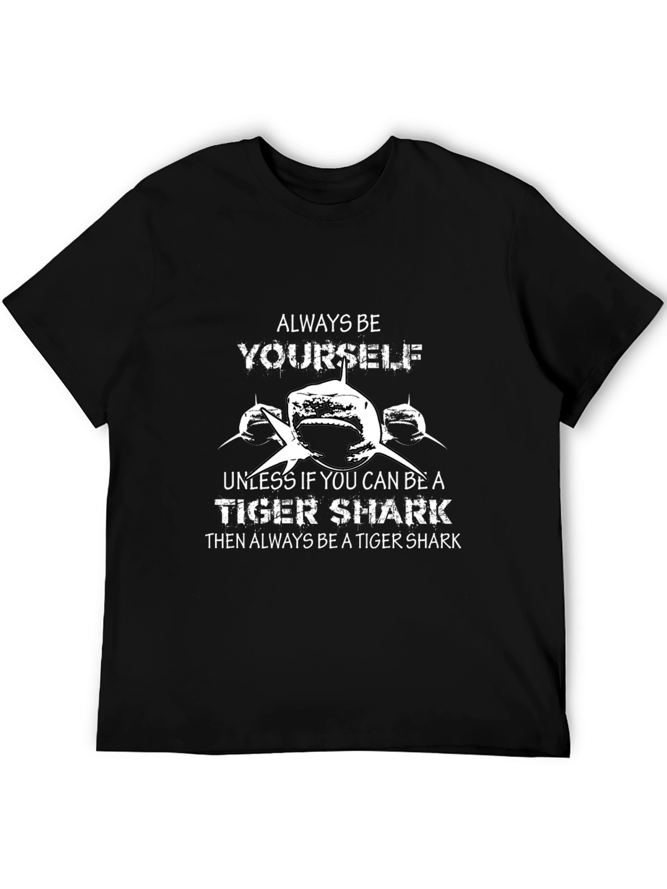 Black Tiger Shark Graphic Tee - Be Yourself T-Shirt view 5
