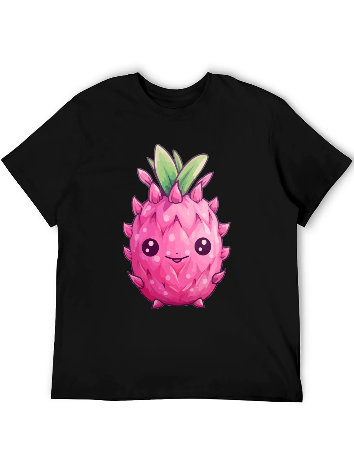 Black Cute Dragon Fruit Graphic Tee view 5