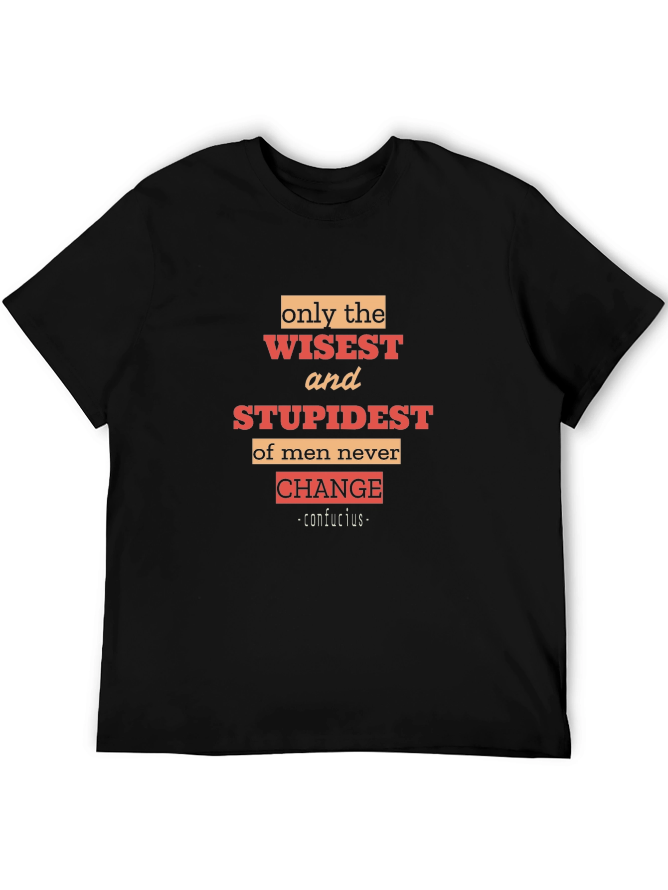 Black Wisest and Stupidest Men's Black T-Shirt view 5