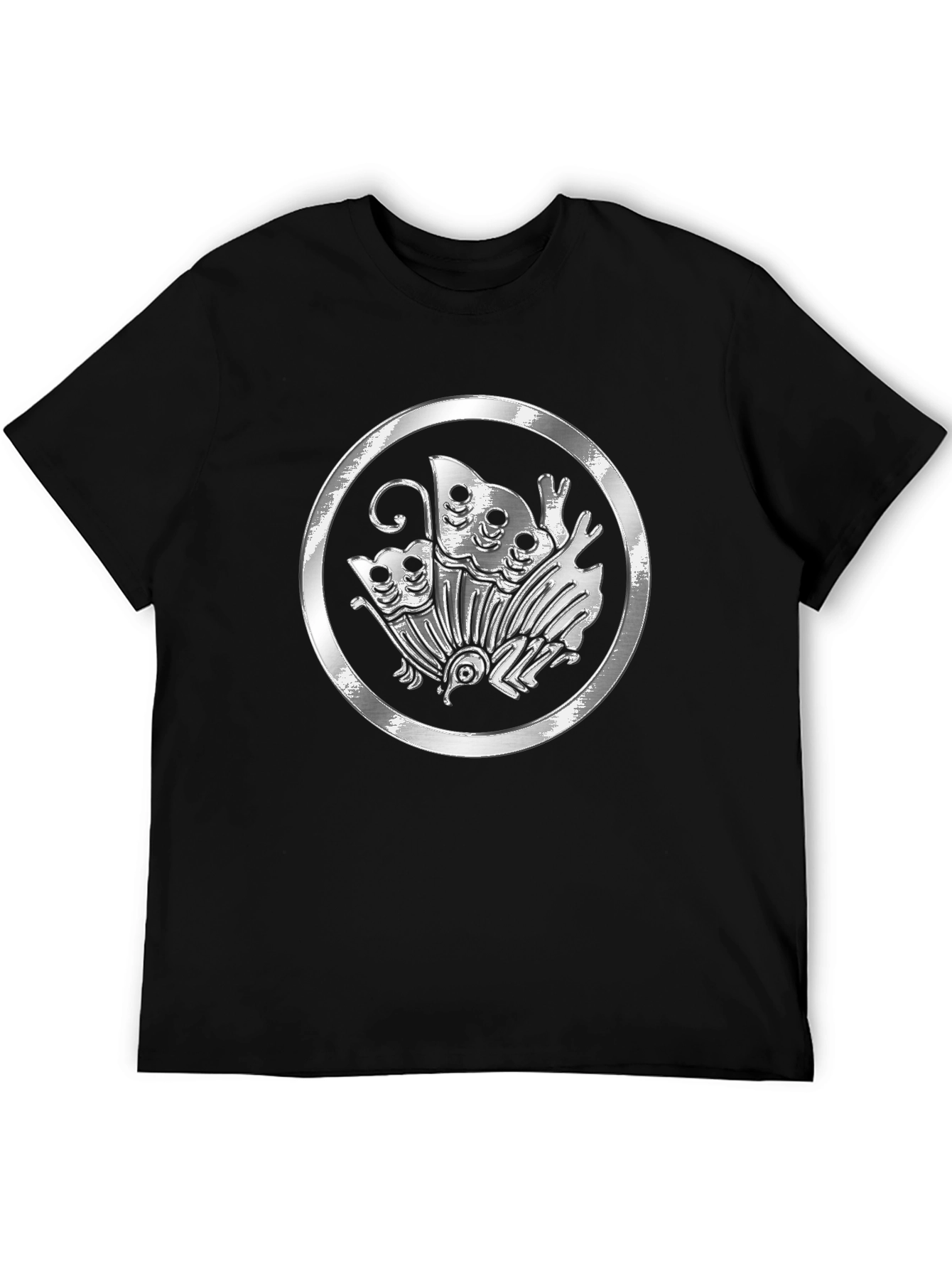 Black Emblem Butterfly Graphic Tee - Black Casual Shirt view 5