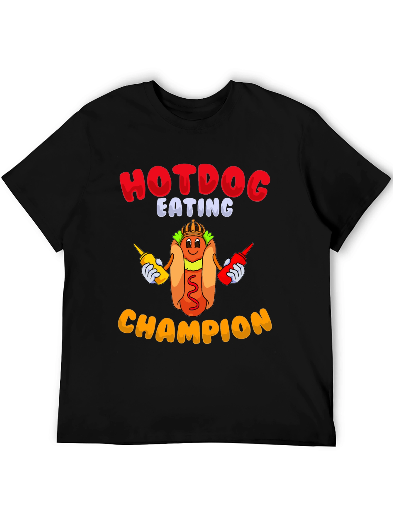 Black Hotdog Eating Champion T-Shirt view 5