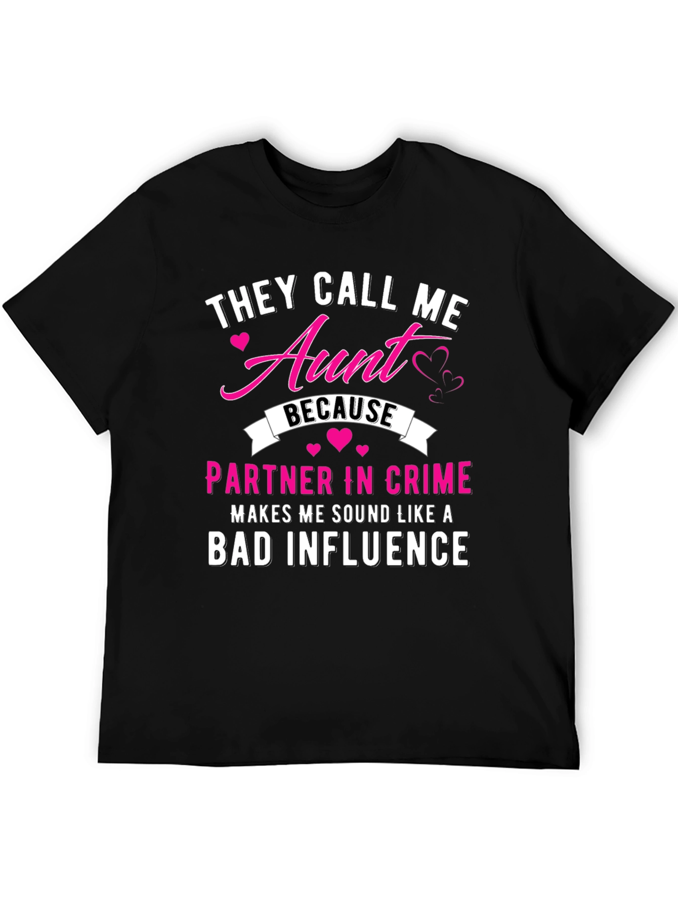 Black Aunt Partner in Crime T-Shirt: Bad Influence Tee view 5