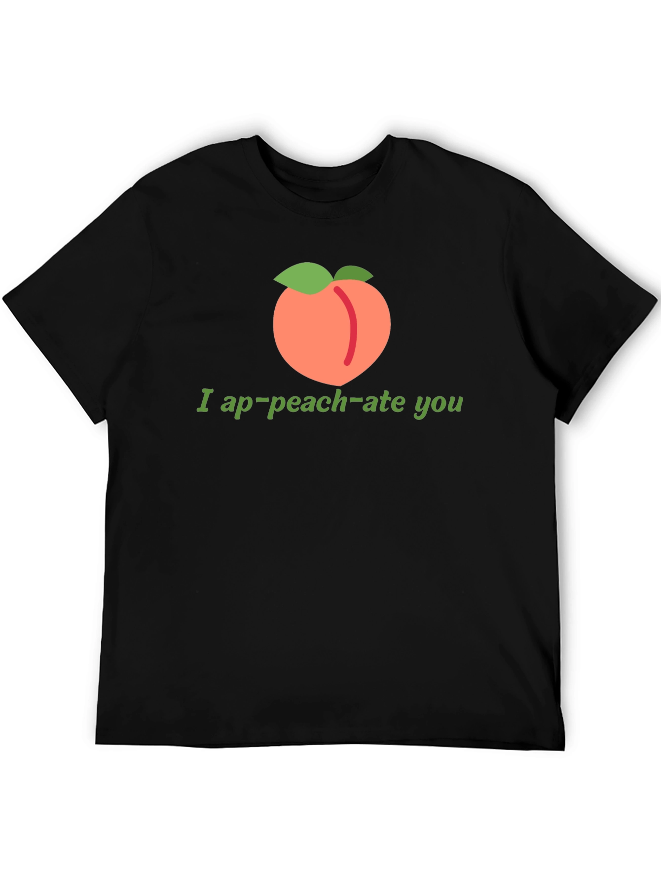 Black Funny "I ap-peach-ate you" Black T-Shirt view 5
