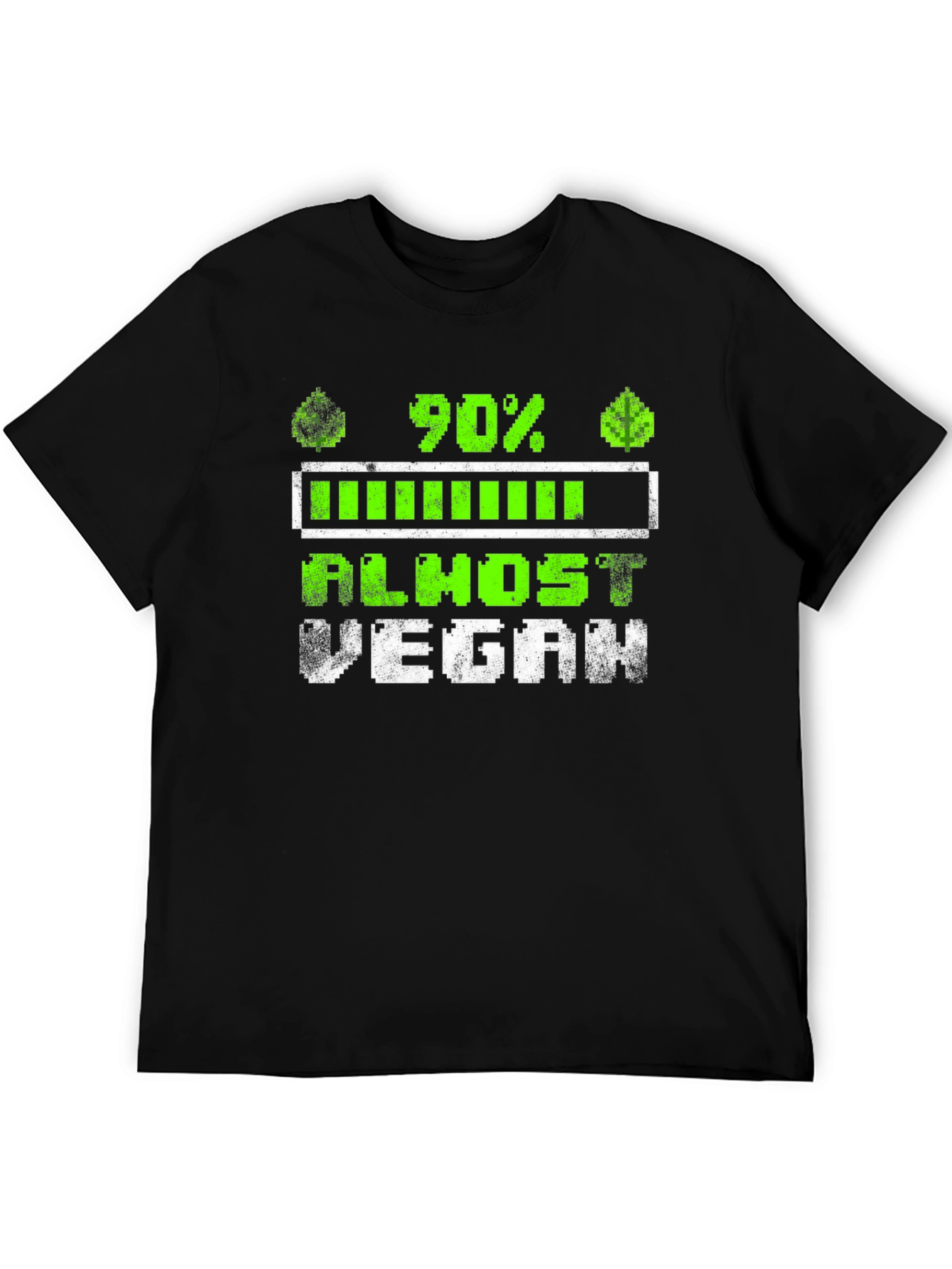 Black Almost Vegan Loading Funny T-Shirt view 5