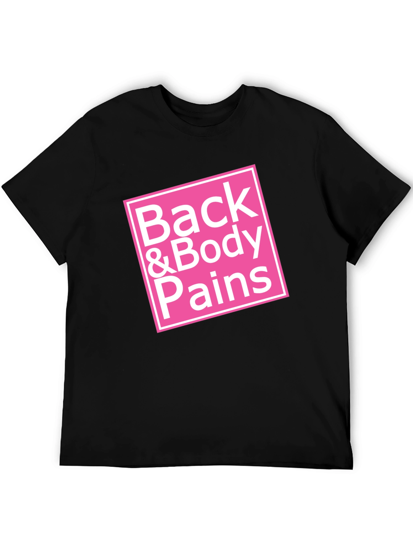 Black Back & Body Pains Graphic Tee - Unisex Black T-Shirt view 5