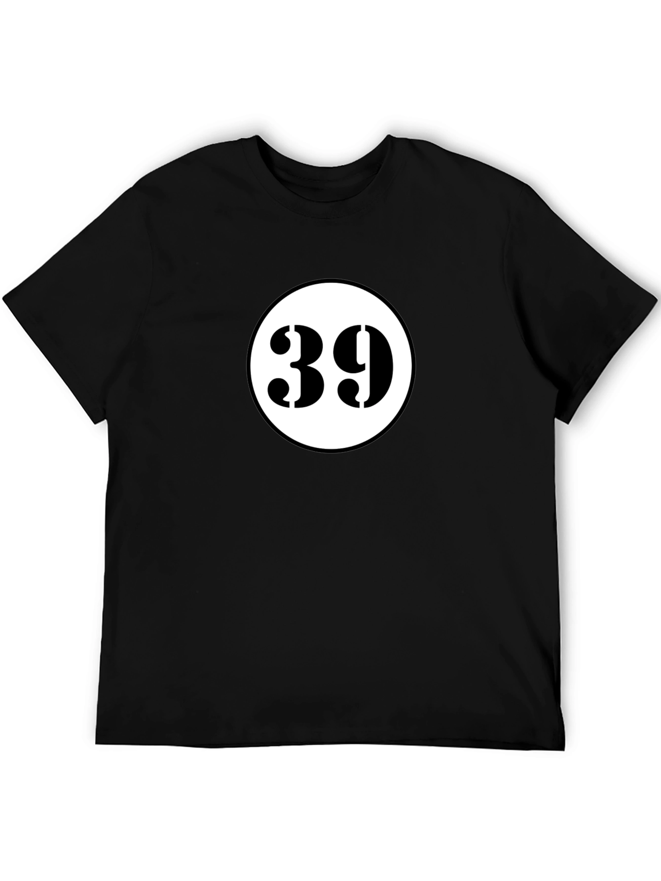 Black Retro Number 39 Black T-Shirt view 5