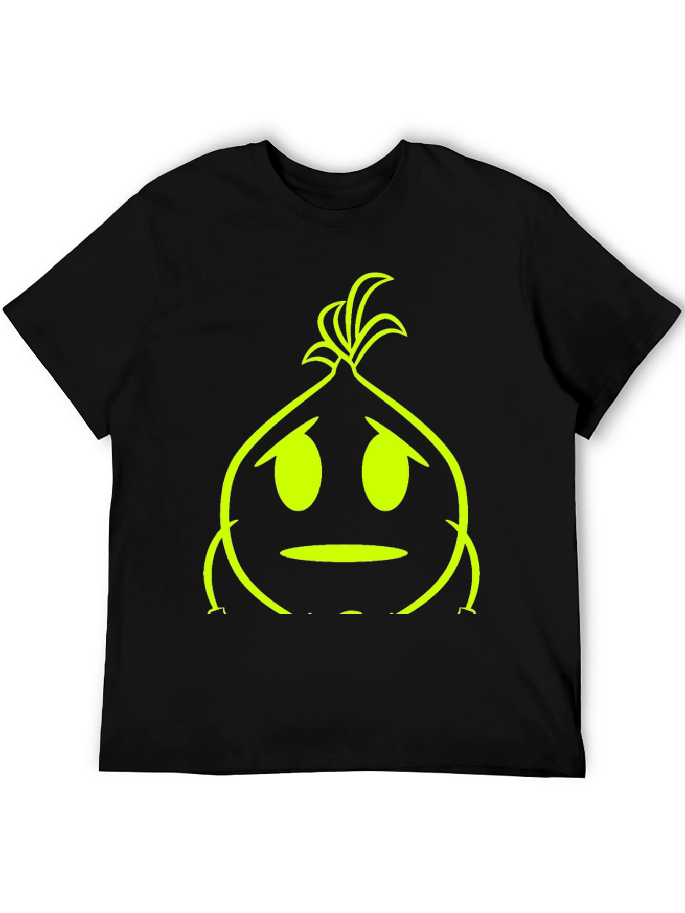 Black Sad Onion Graphic Tee - Black Cotton T-Shirt view 5