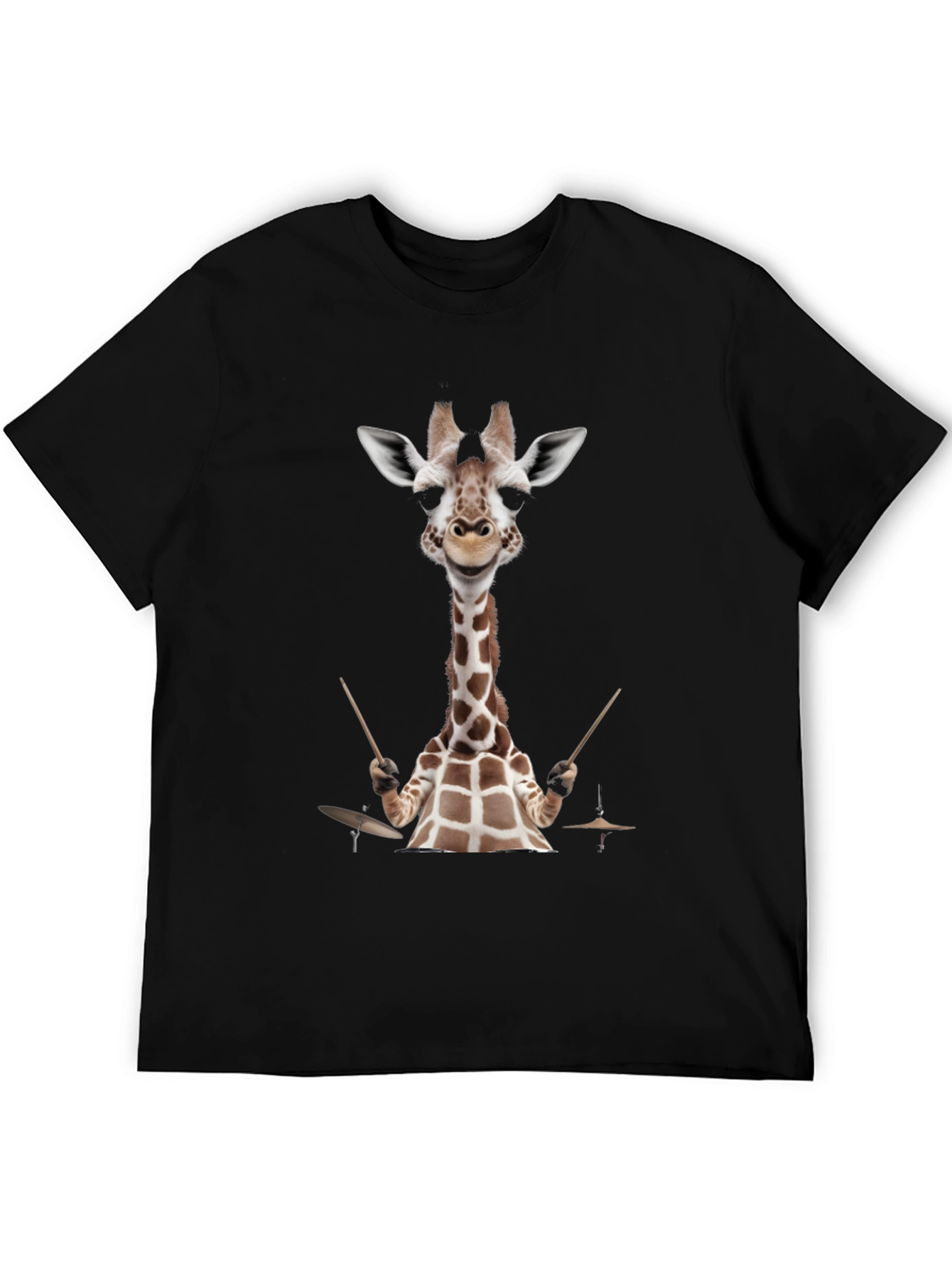 Black Giraffe Drummer Graphic Tee view 5