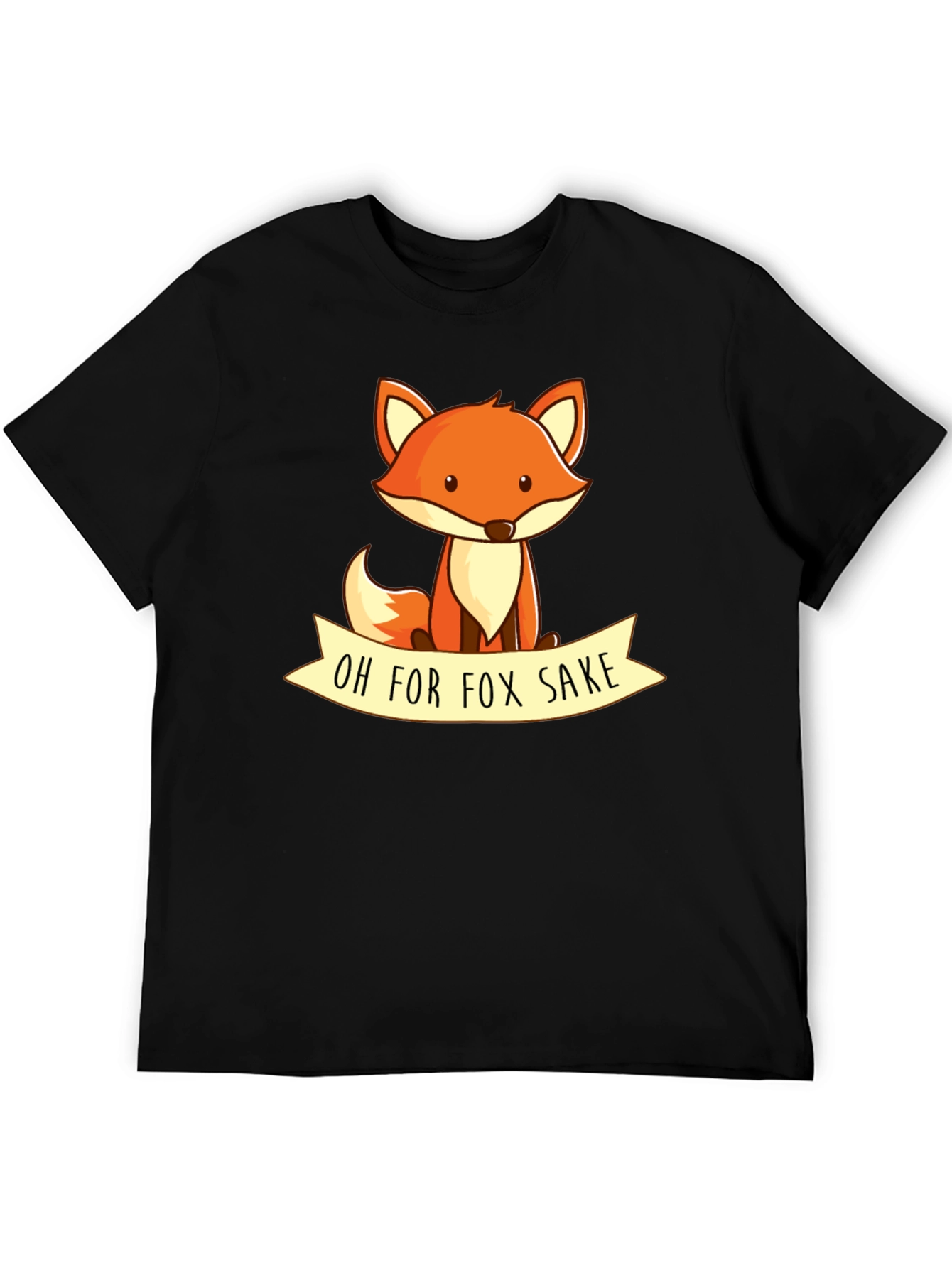 Black Oh For Fox Sake T-Shirt - Cute Animal Graphic Tee view 5