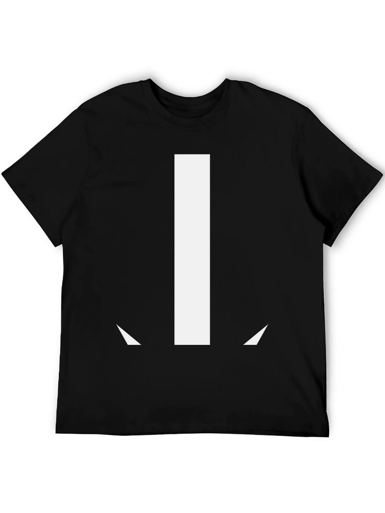Black Minimalist 'L' Graphic Tee - Black Cotton Blend T-Shirt view 5
