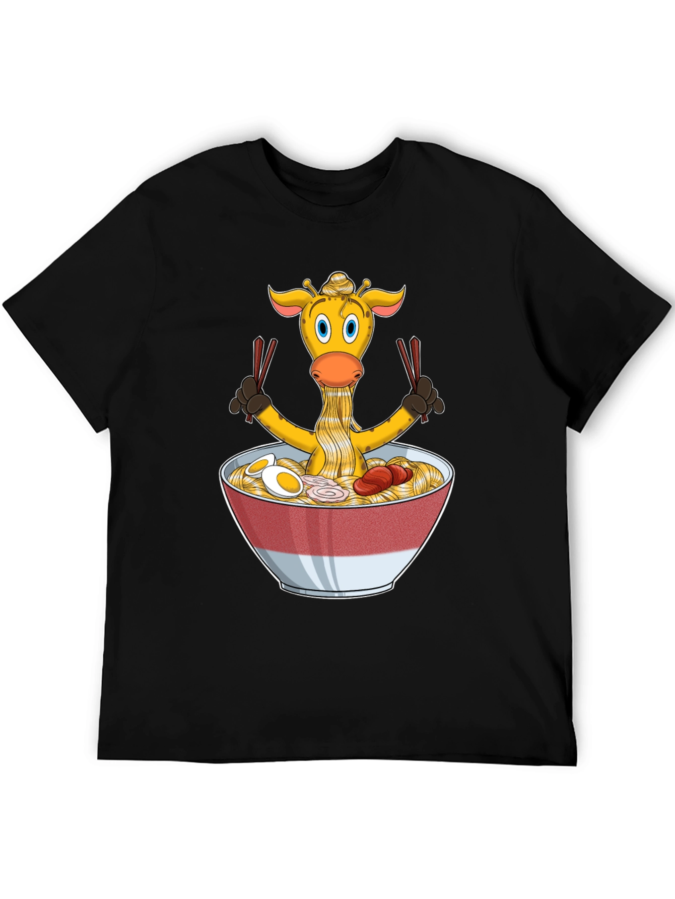 Black Giraffe Ramen T-Shirt - Unique Graphic Tee view 5