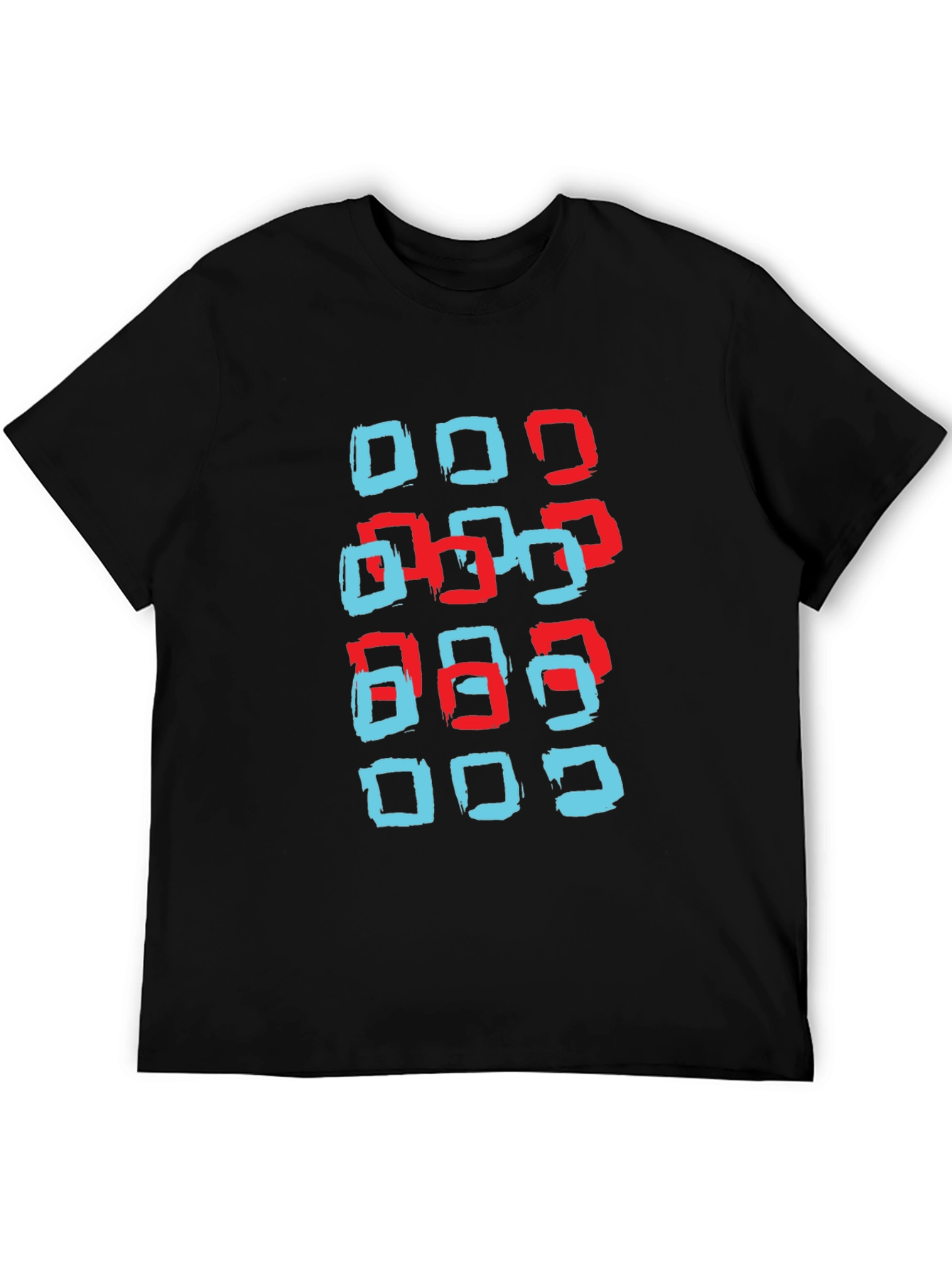 Black Modern Squares Graphic T-Shirt - Black view 5