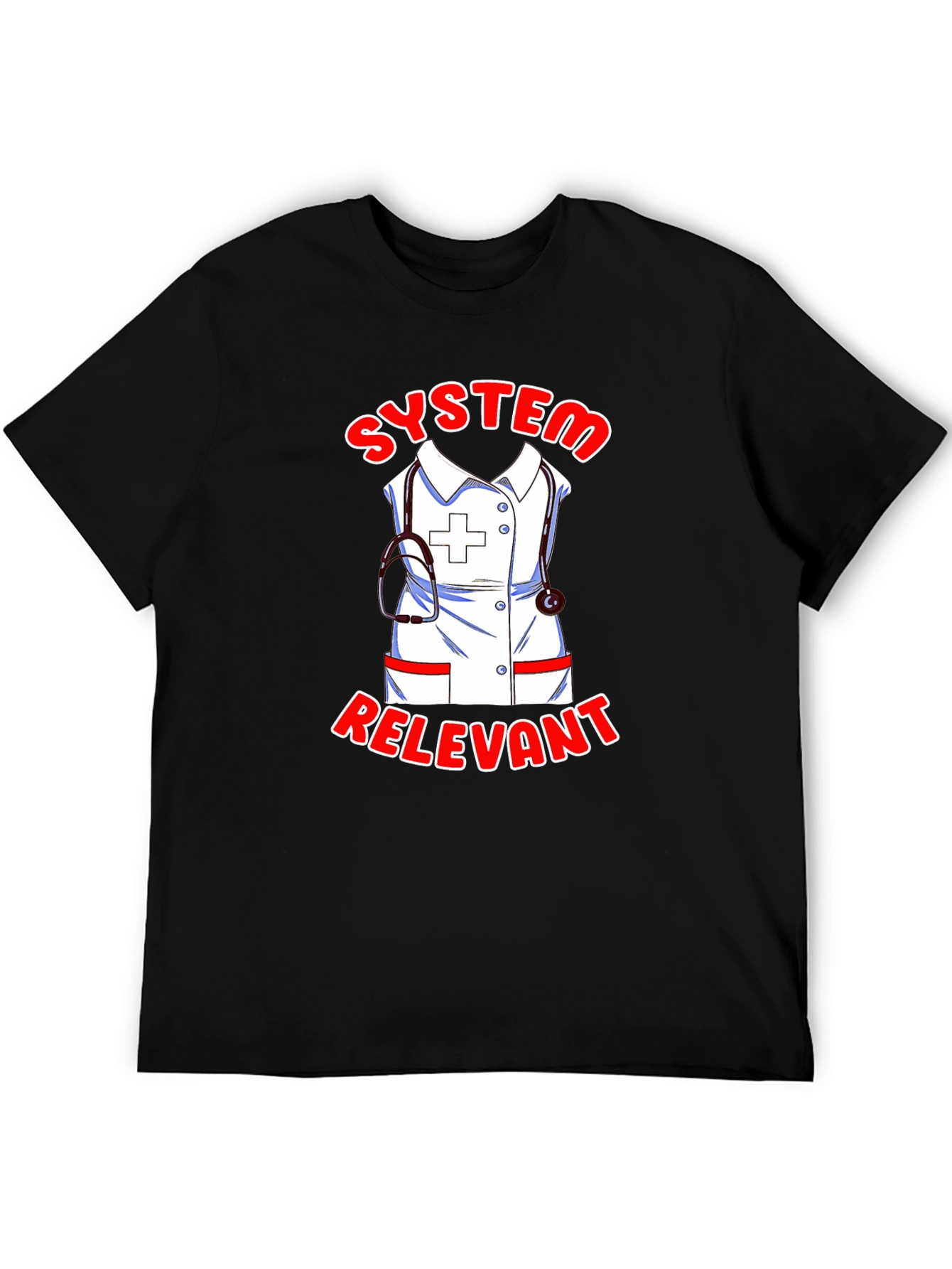 Black System Relevant Nurse T-Shirt - Black view 5