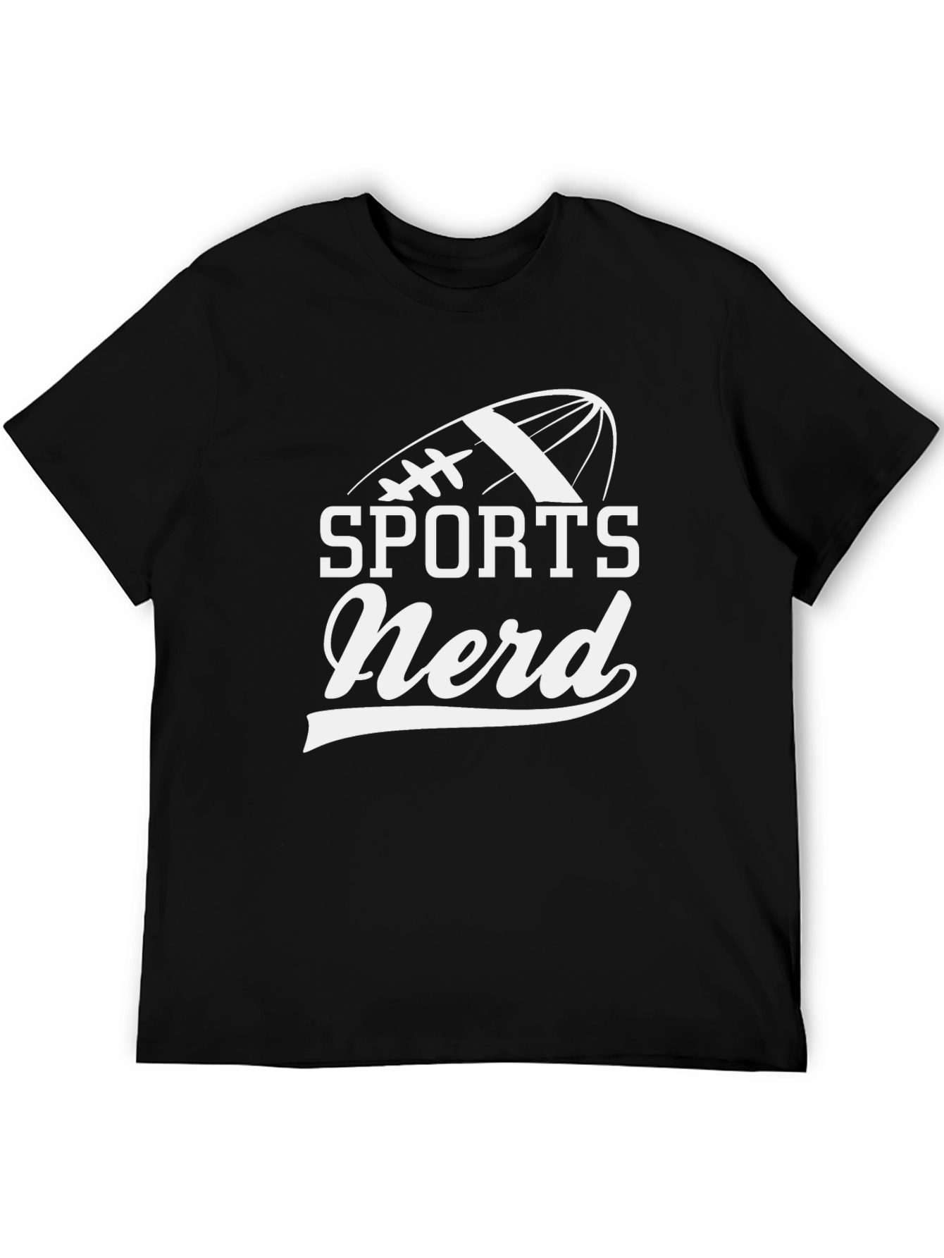 Black Sports Nerd T-Shirt - Football Graphic Tee view 5