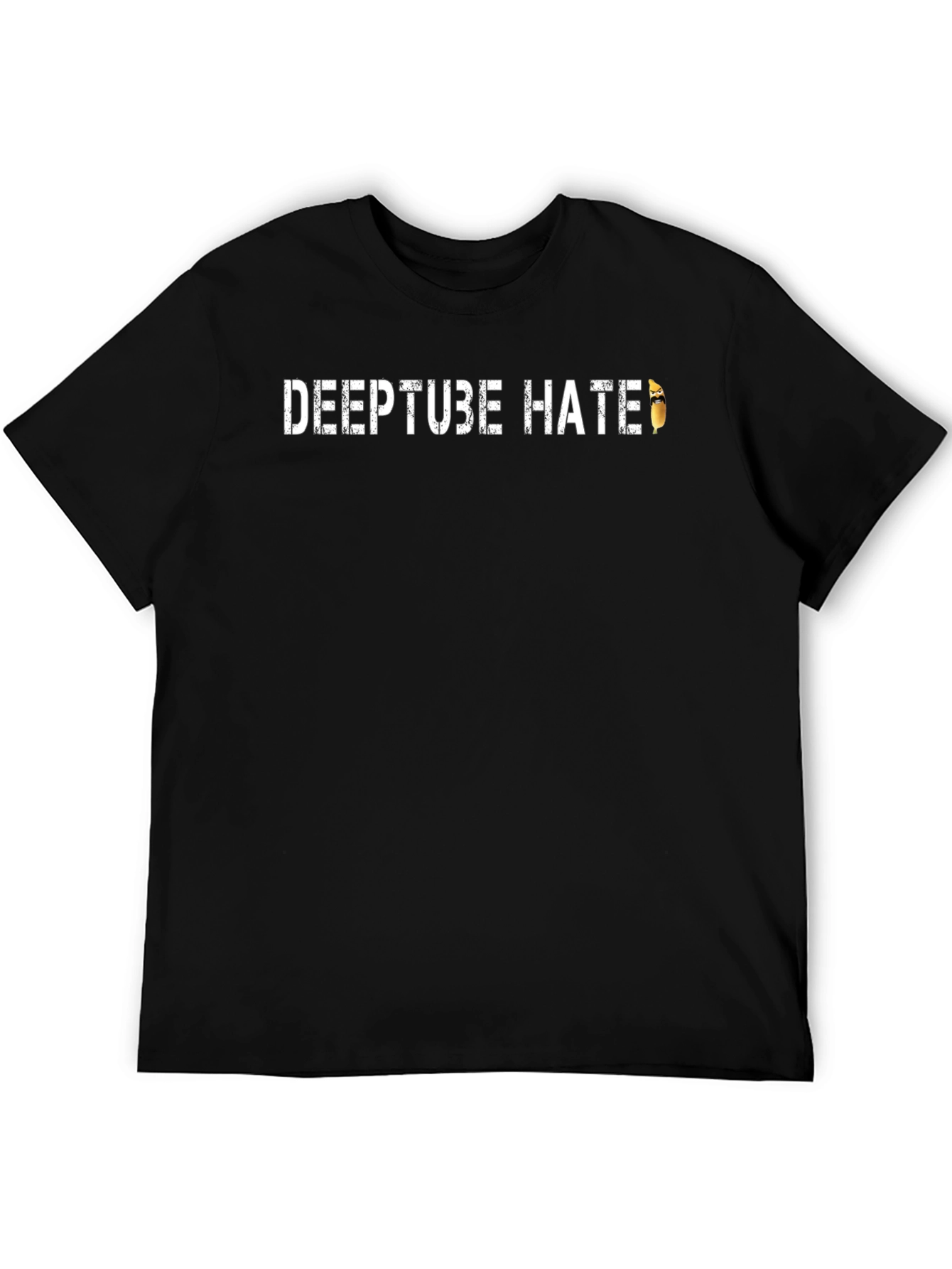 Black DeepTube Hate Funny Graphic T-Shirt view 5
