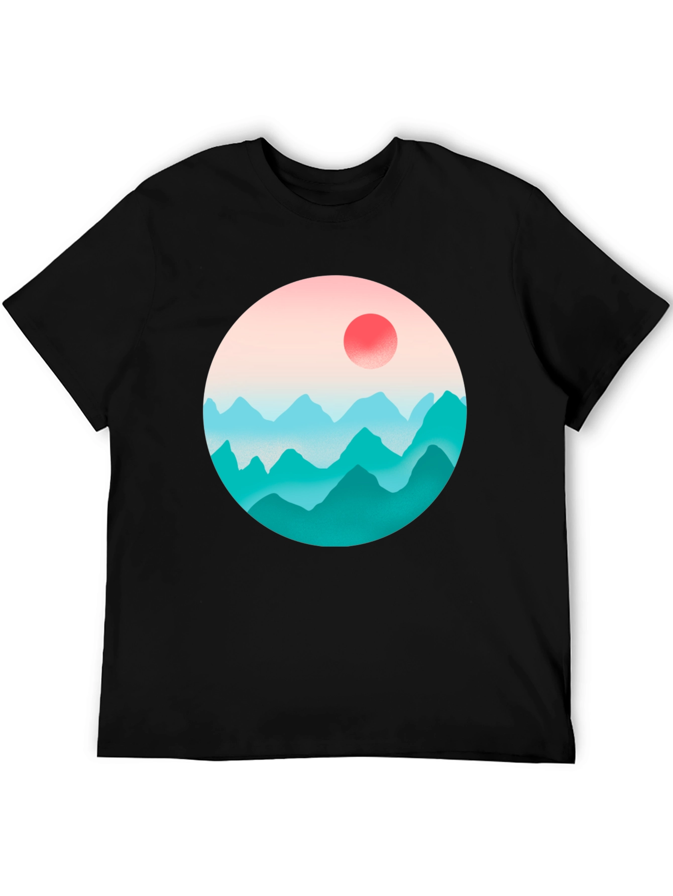 Black Mountainscape Graphic Black Tee view 5