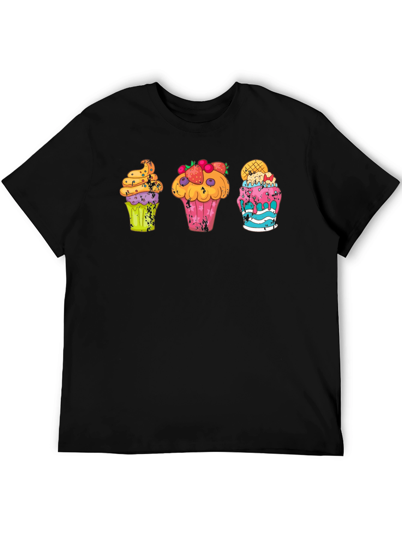 Black Fun Cupcake Graphic T-Shirt view 5