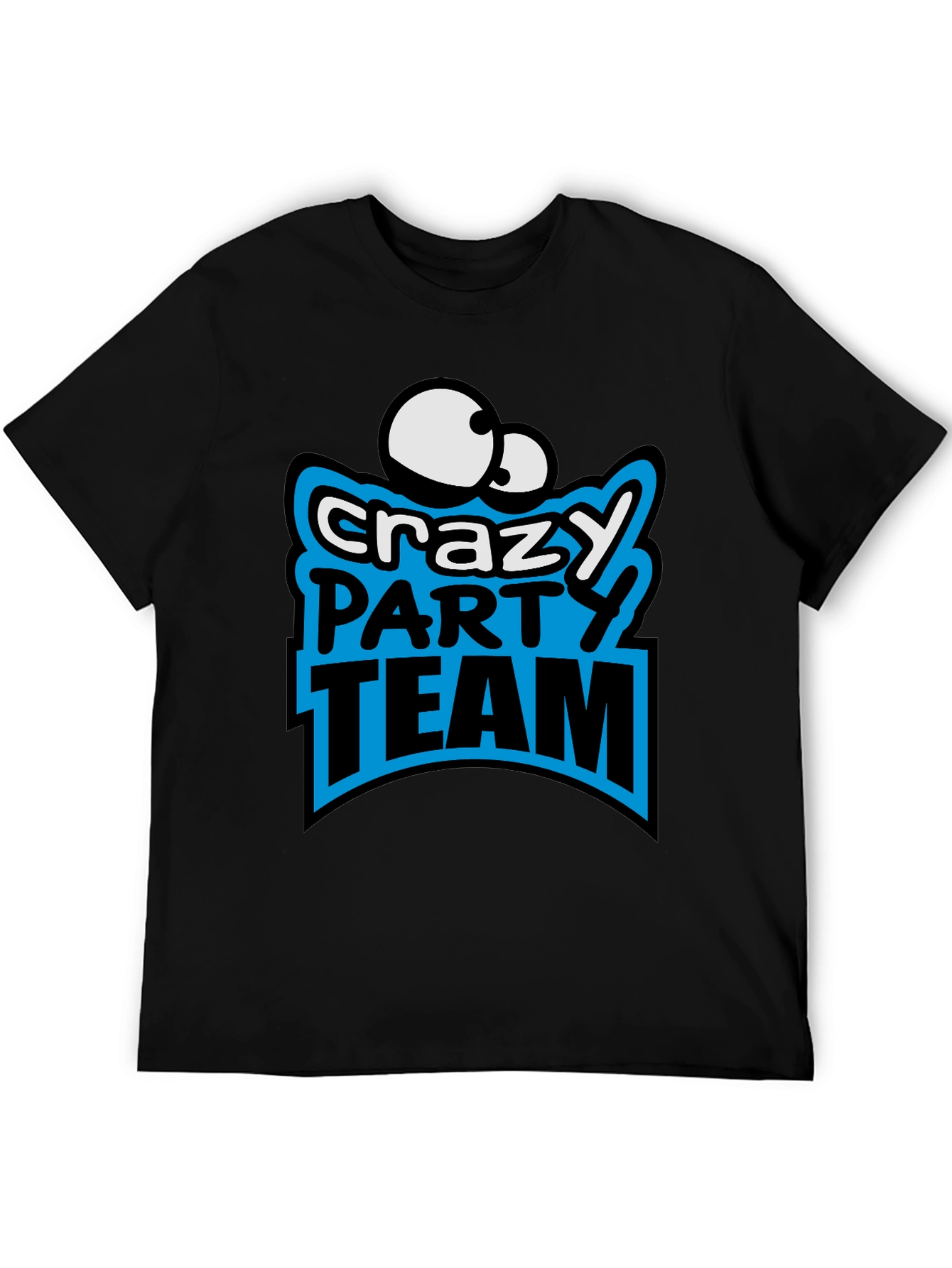 Black Crazy Party Team Graphic T-Shirt view 5