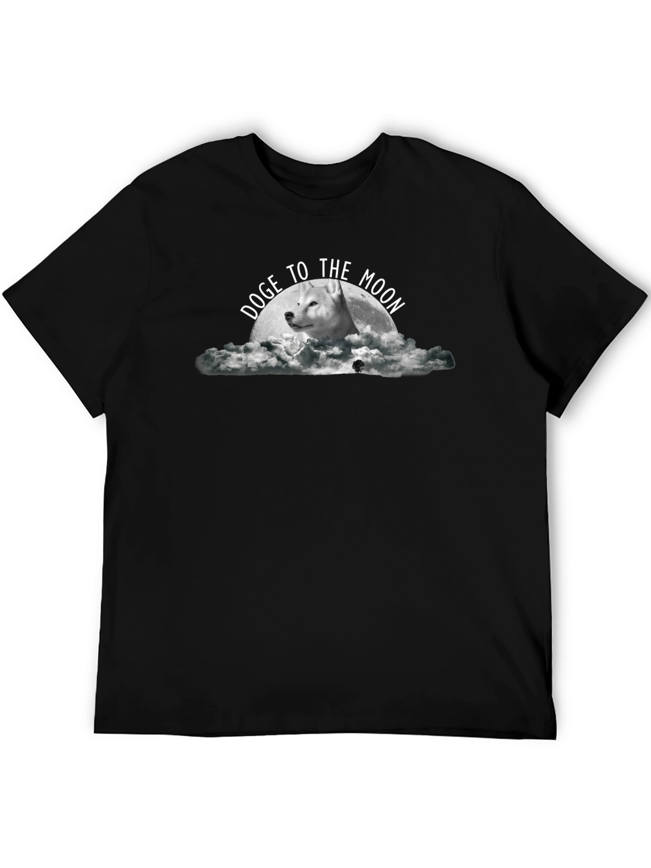 Black Doge To The Moon T-Shirt Black Cotton Blend view 5