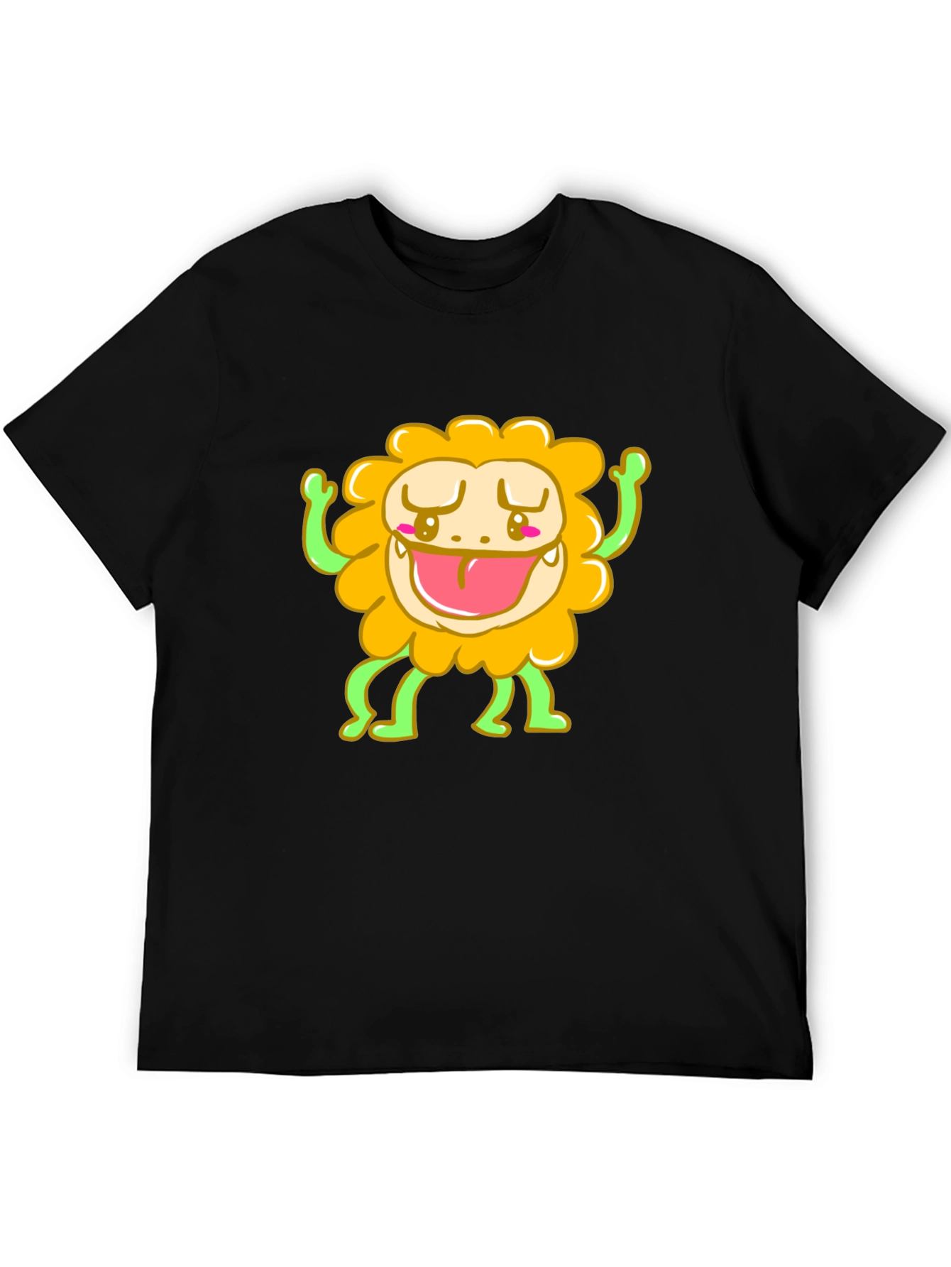 Black Funny Monster Graphic Tee - Black T-Shirt view 5