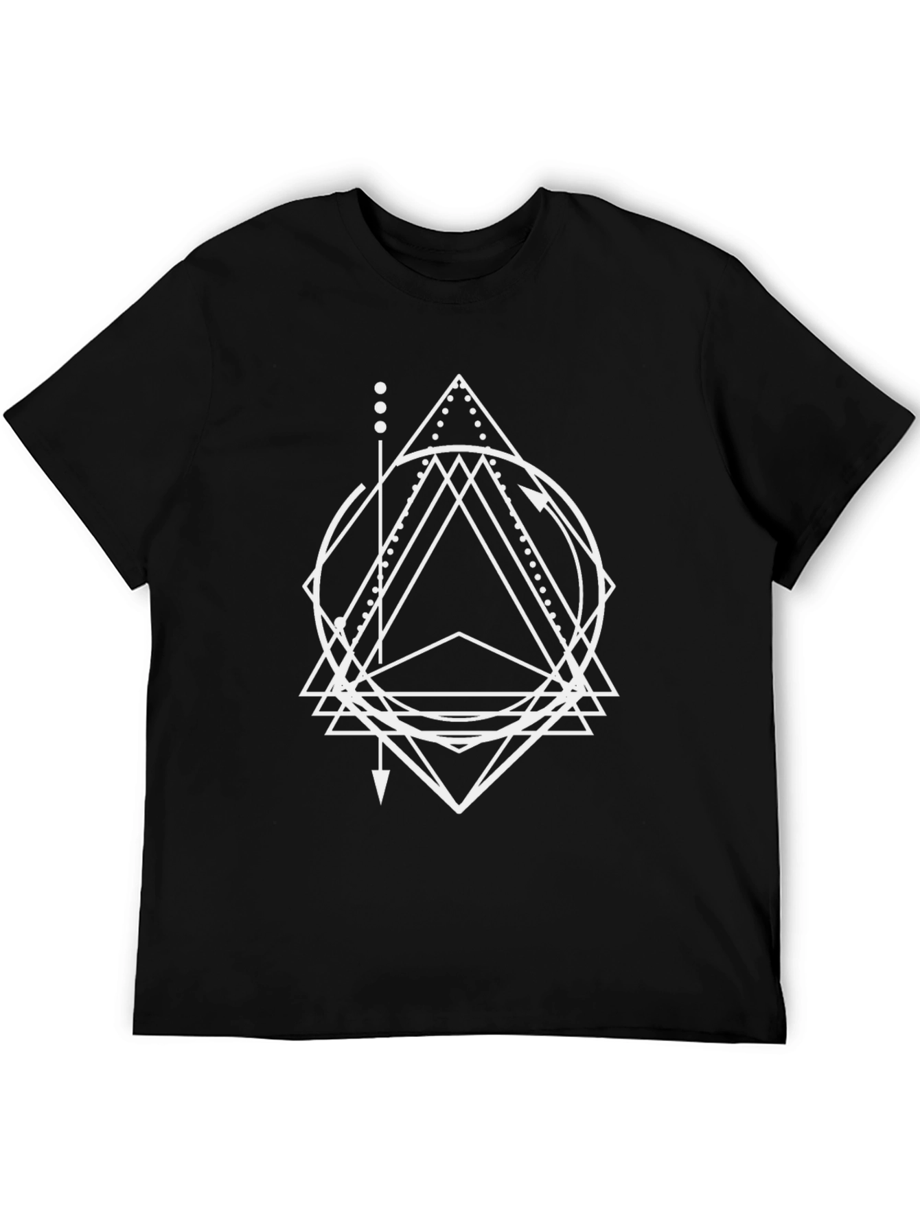 Black Geometric Graphic Tee - Modern Style view 5