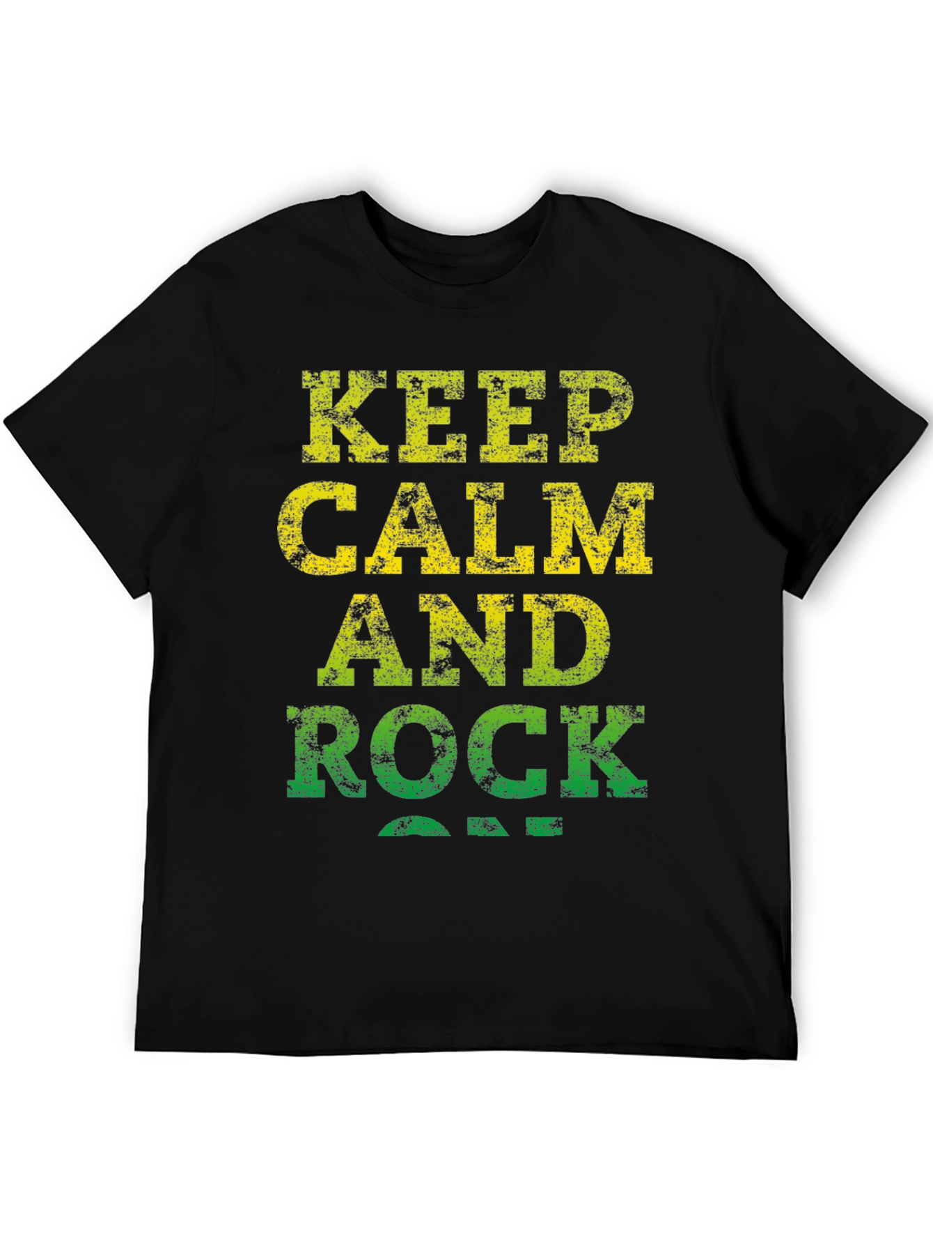 Black Keep Calm and Rock On Black T-Shirt view 5