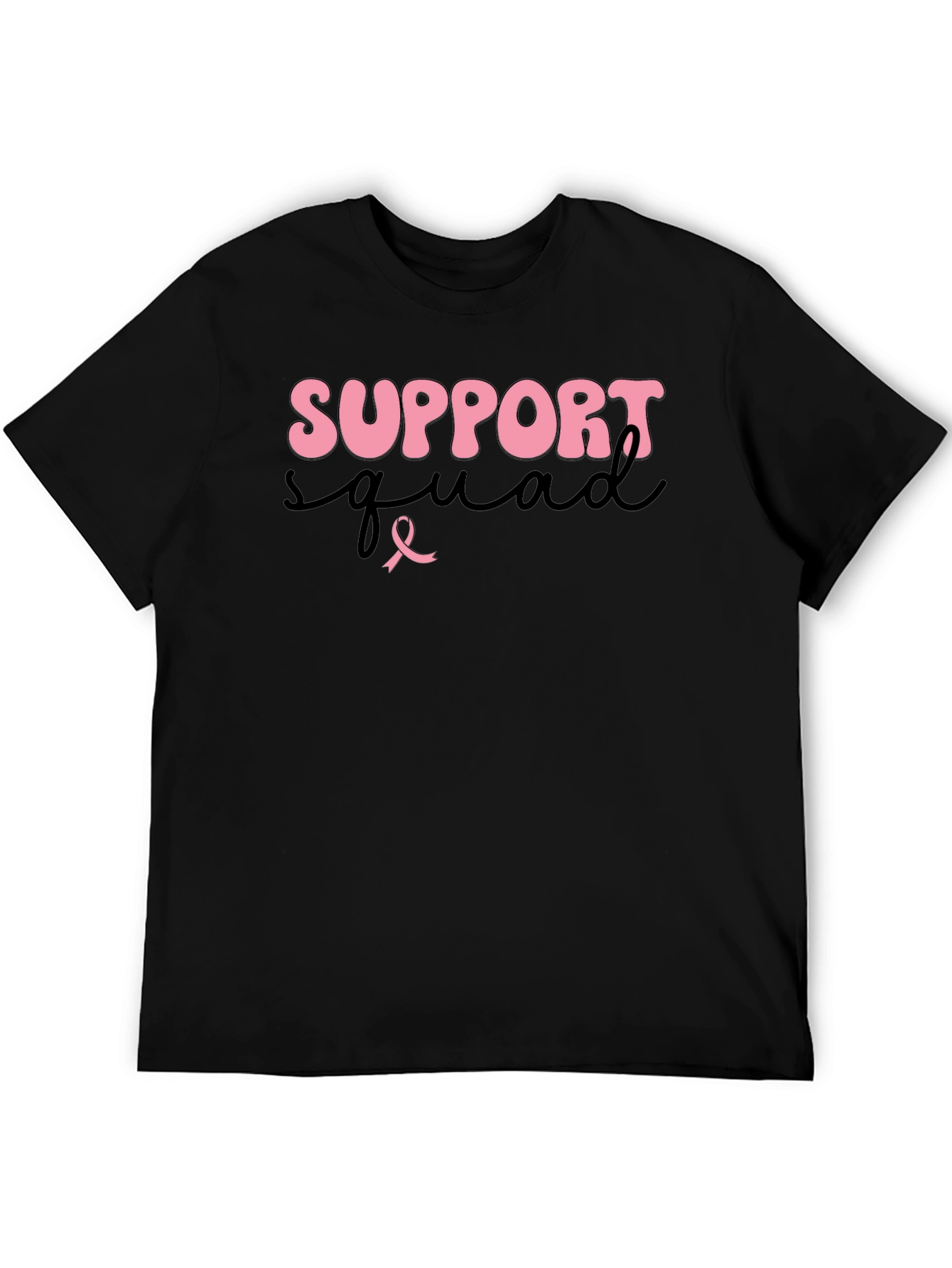 Black Support Squad Breast Cancer Awareness T-Shirt view 5