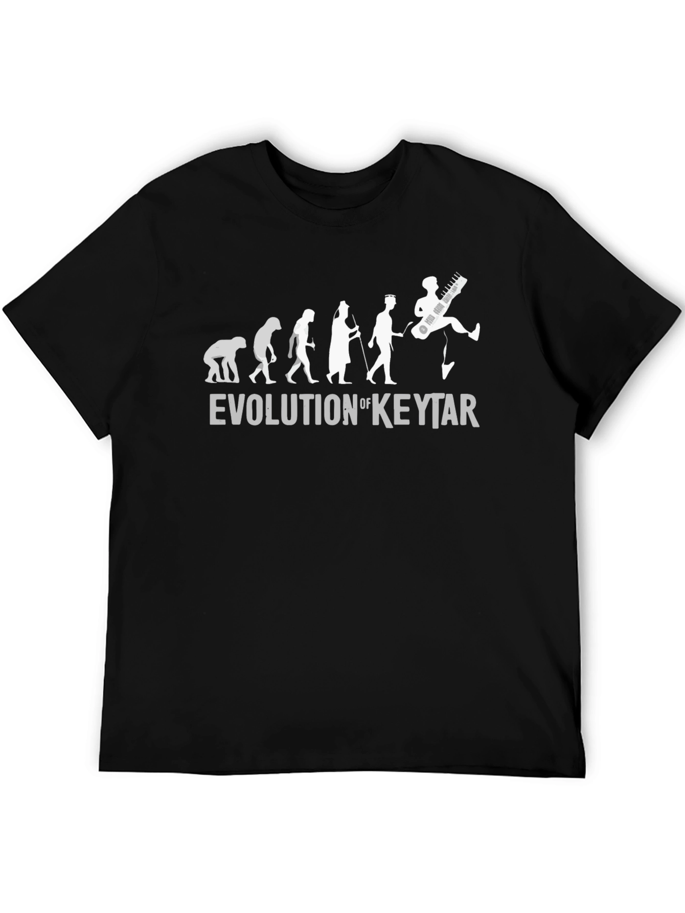 Black Evolution of Keytar T-Shirt - Funny Music Tee view 5