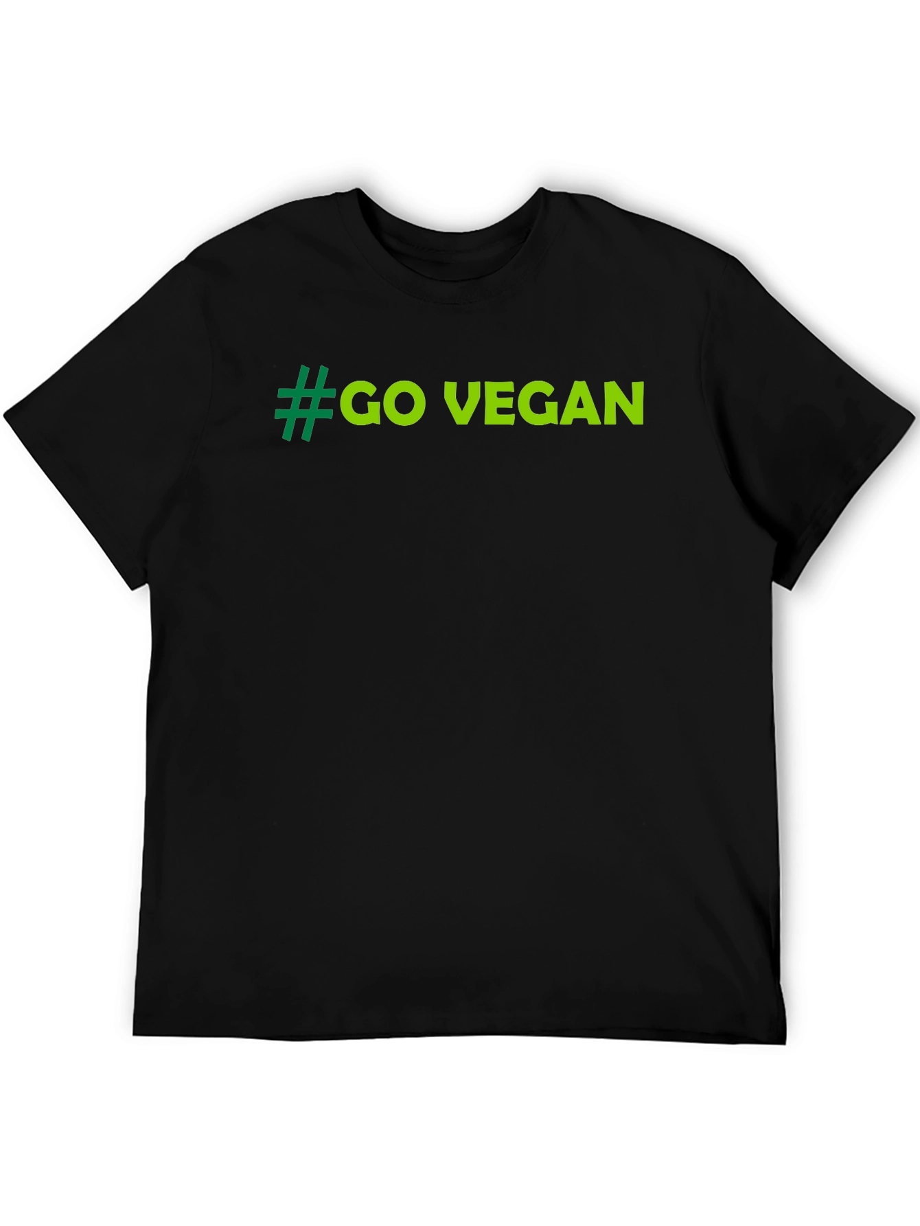 Black Go Vegan Tee - Black Cotton T-Shirt view 5