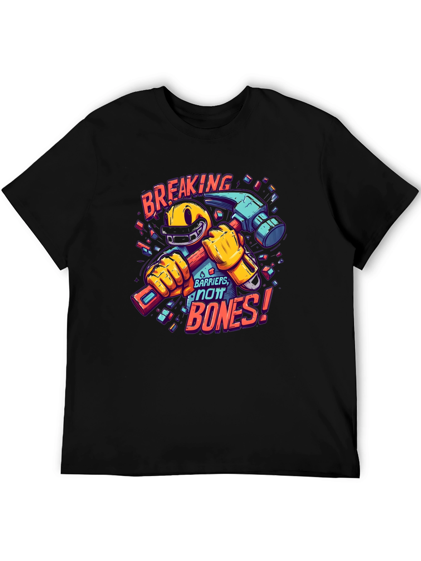 Black Breaking Barriers T-Shirt - Novelty Graphic Tee view 5