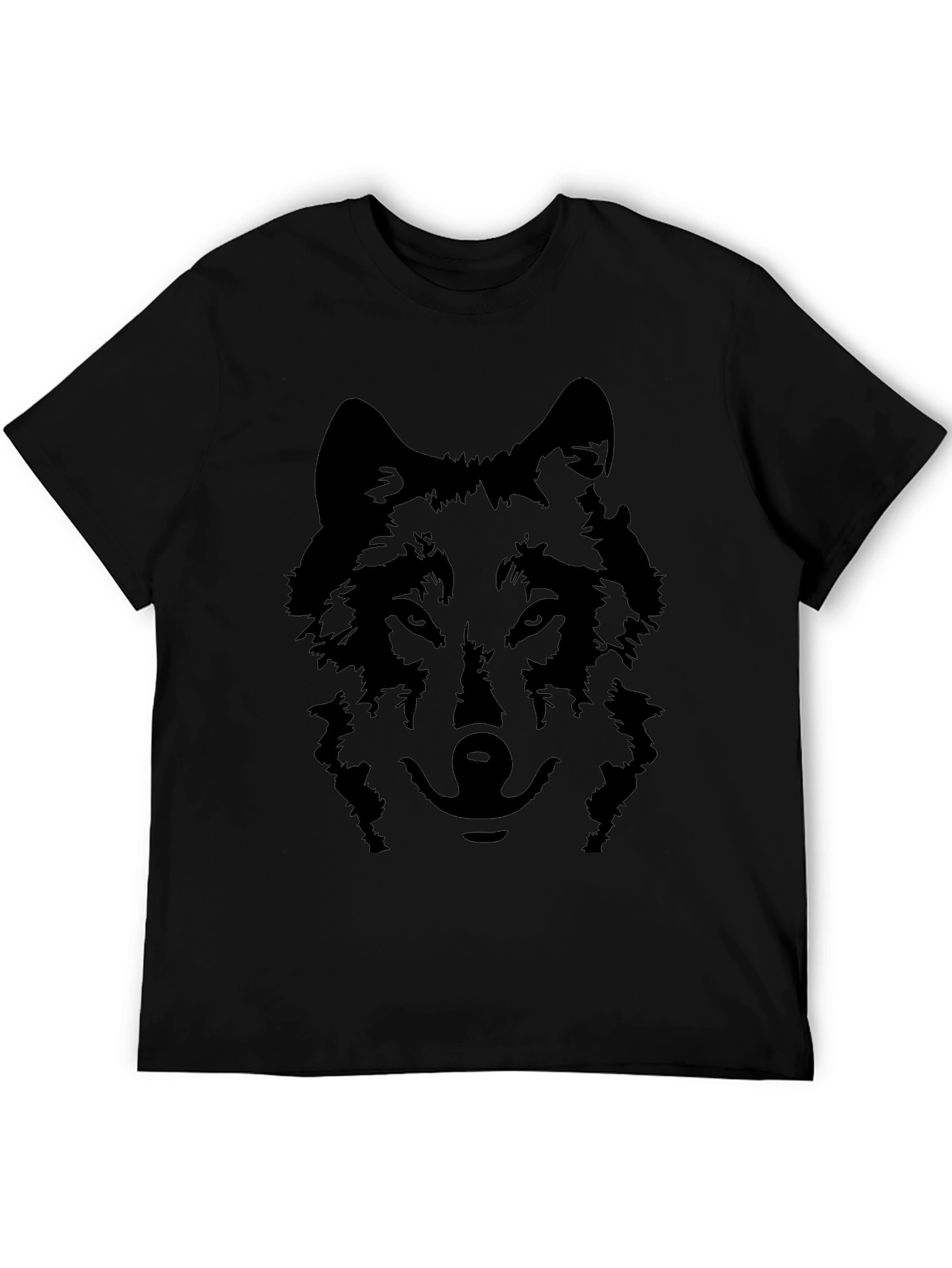 Black Black Wolf Graphic Tee - Men's Short Sleeve T-Shirt view 5