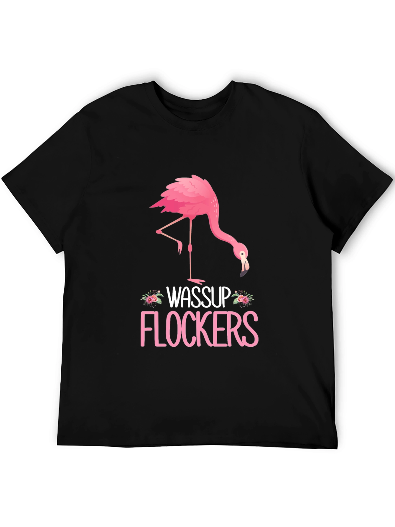 Black Wassup Flockers Flamingo Graphic Tee view 5