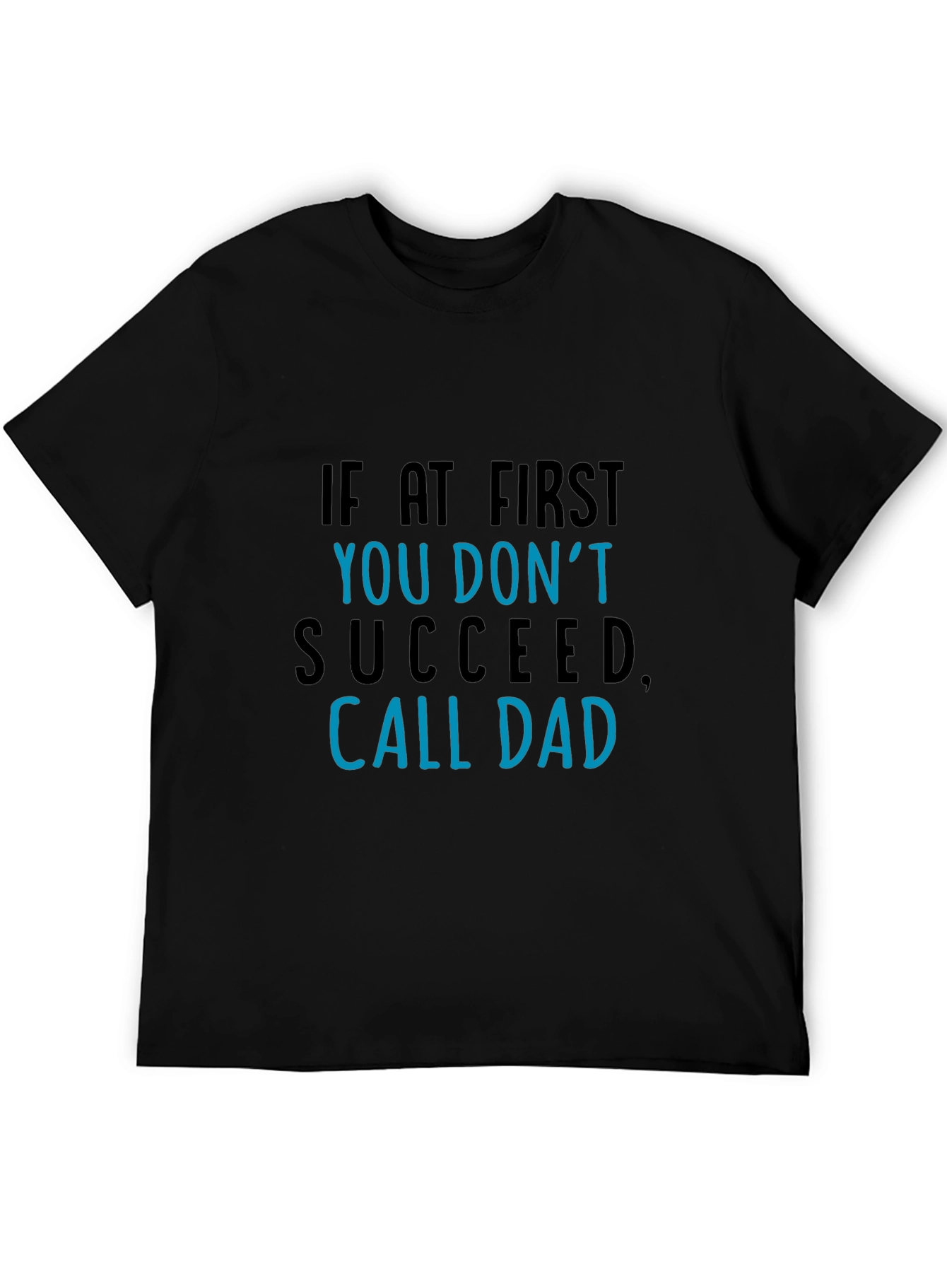 Black Call Dad Funny Graphic Tee - Men's Black T-Shirt view 5