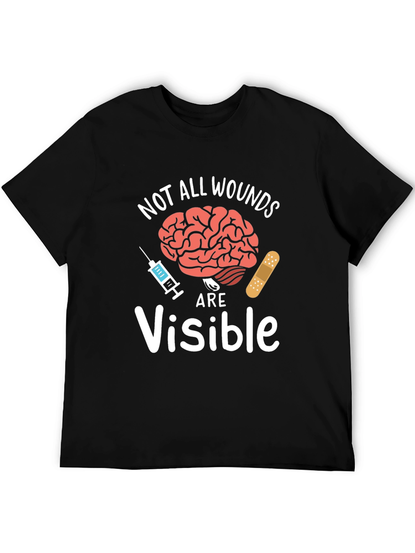 Black Not All Wounds Are Visible T-Shirt Mental Health Awareness  view 5