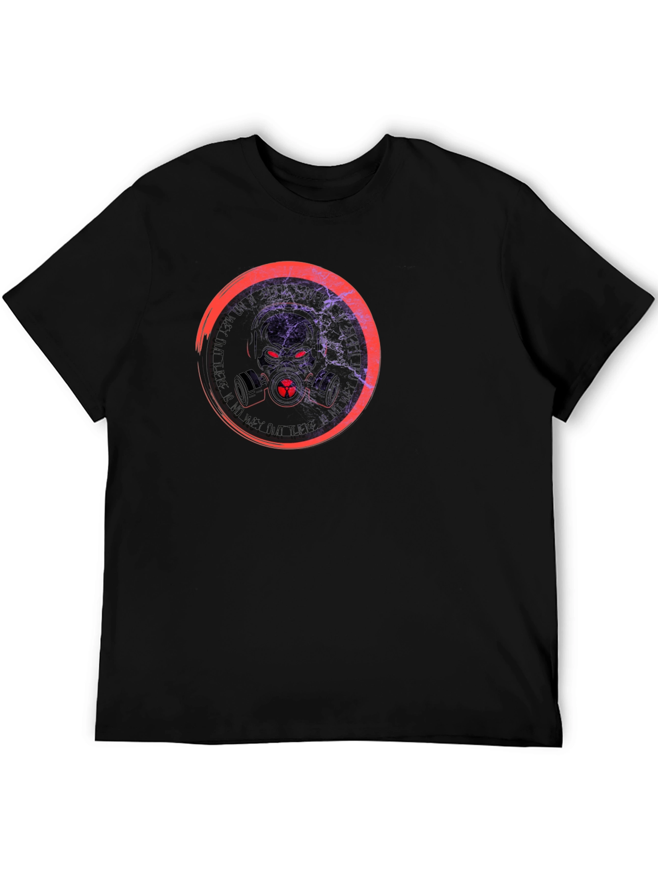 Black Toxic Gas Mask Graphic Black T-Shirt view 5