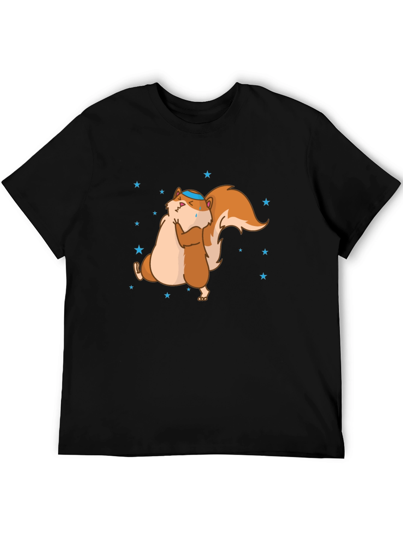 Black Funny Squirrel Hug T-Shirt - Unisex Cotton Tee view 5