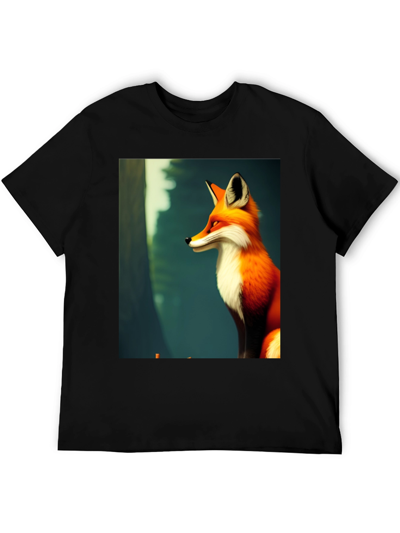 Black Fox Graphic Black T-Shirt - Stylish Men's Tee view 5