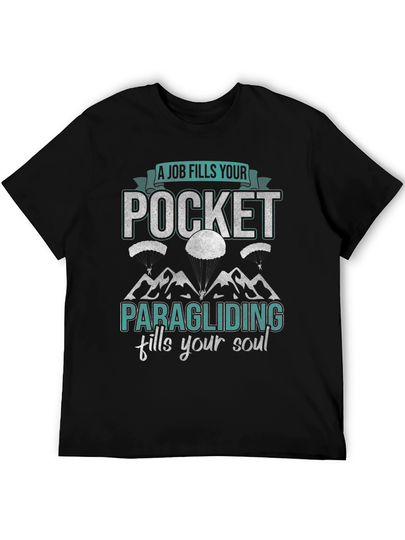 Black Paragliding Soul Graphic T-Shirt view 5
