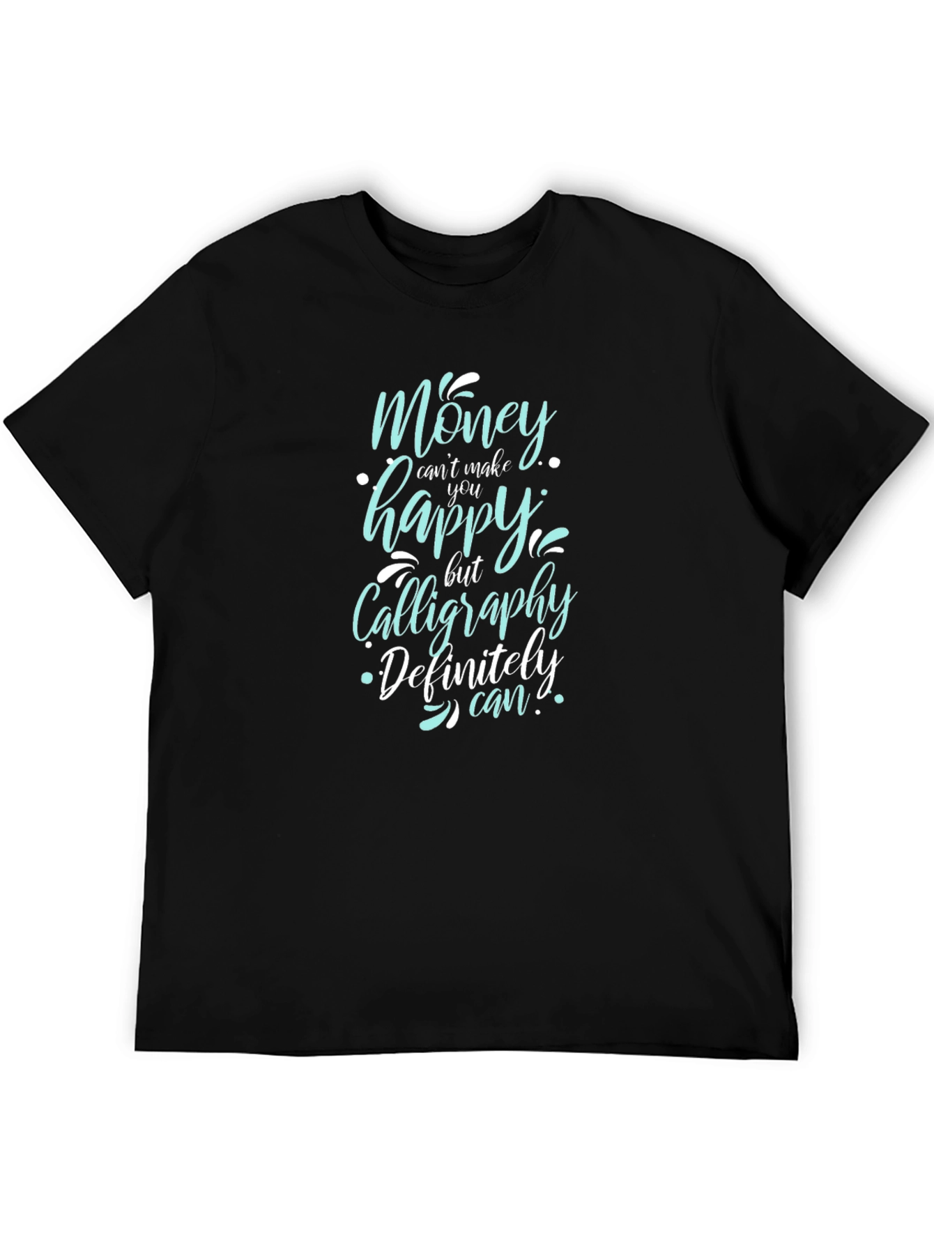 Black Calligraphy Can Tee - Funny Graphic Print Shirt view 5