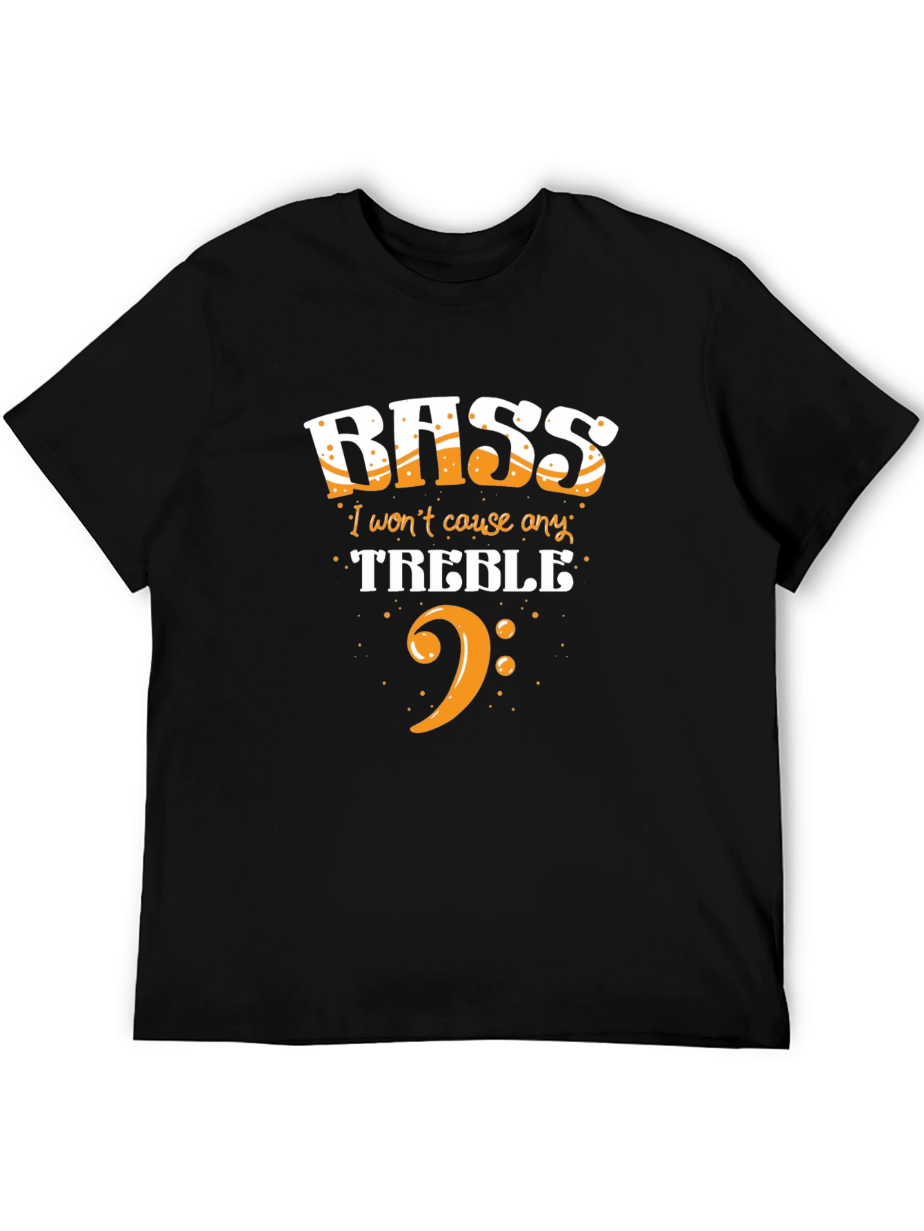 Black Bass Treble Music Graphic T-Shirt view 5