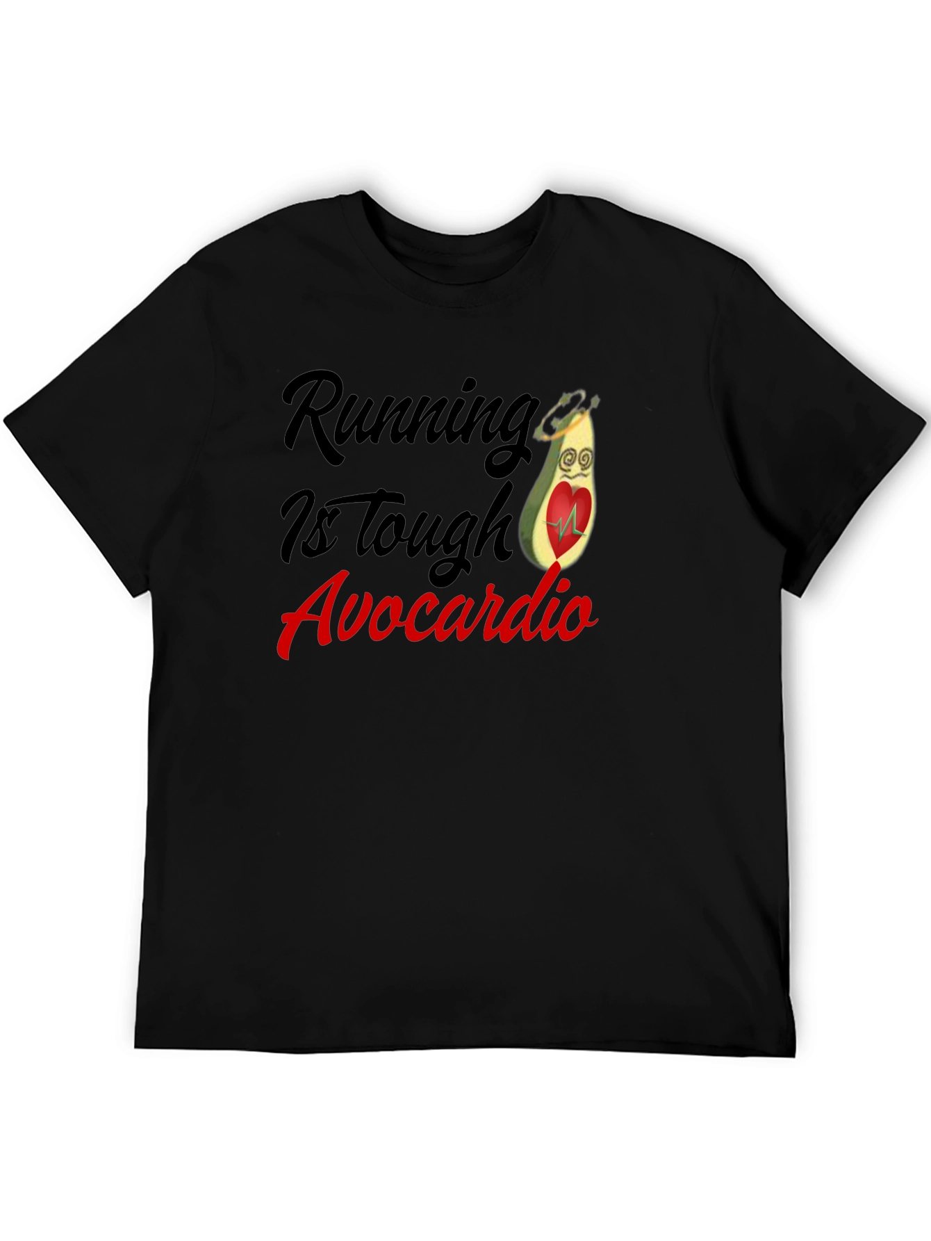 Black Running Is Tough Avocardio T-Shirt view 5