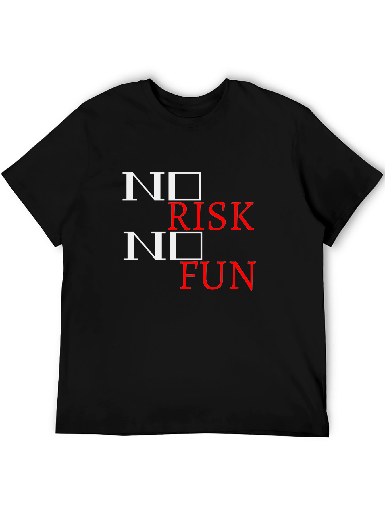 Black No Risk No Fun Graphic Tee - Black view 5