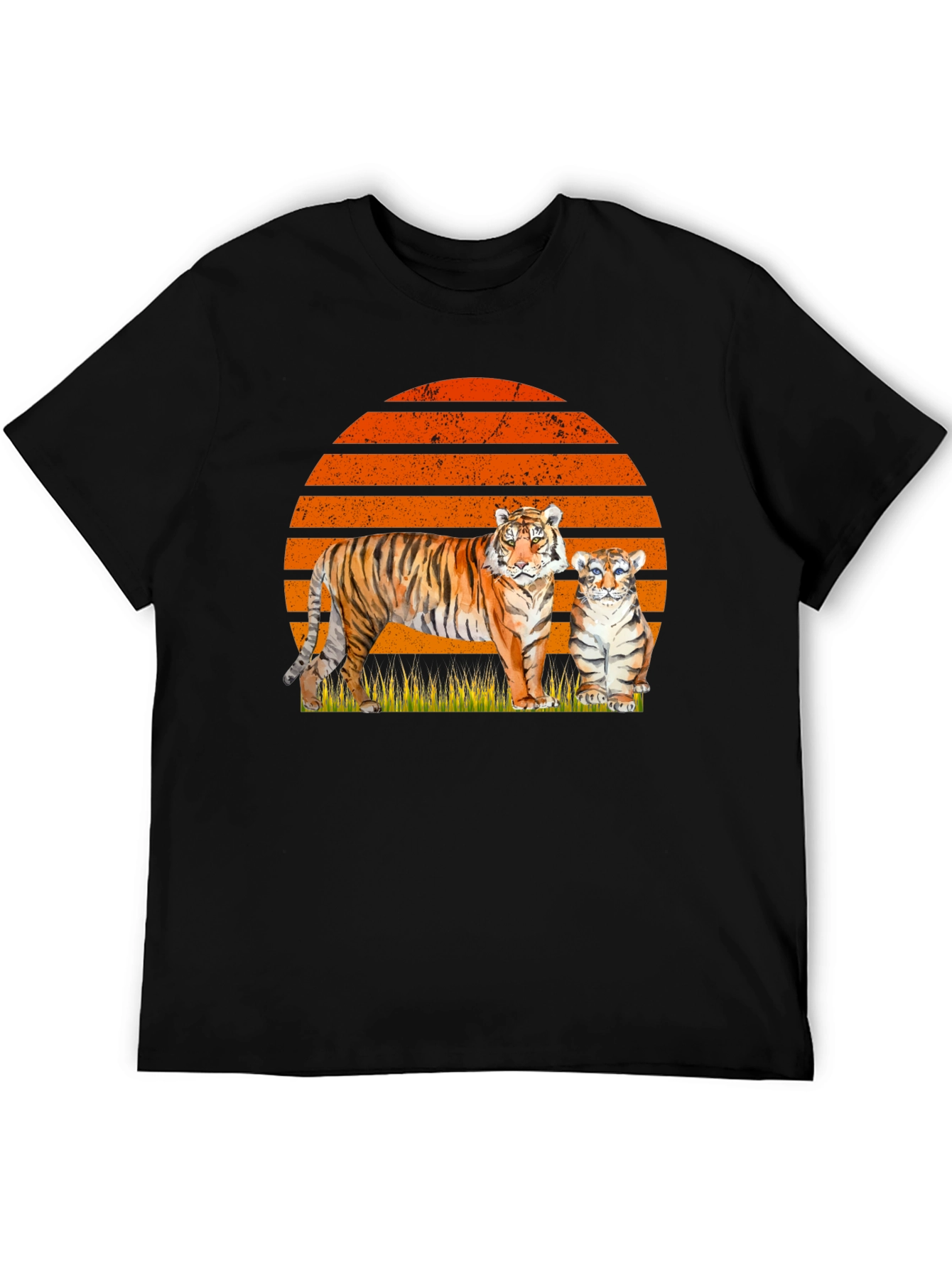 Black Tiger & Cub Sunset Graphic Tee view 5
