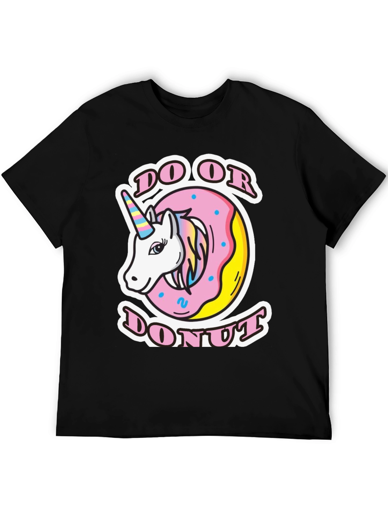 Black Do Or Donut Unicorn T-Shirt - Unisex view 5