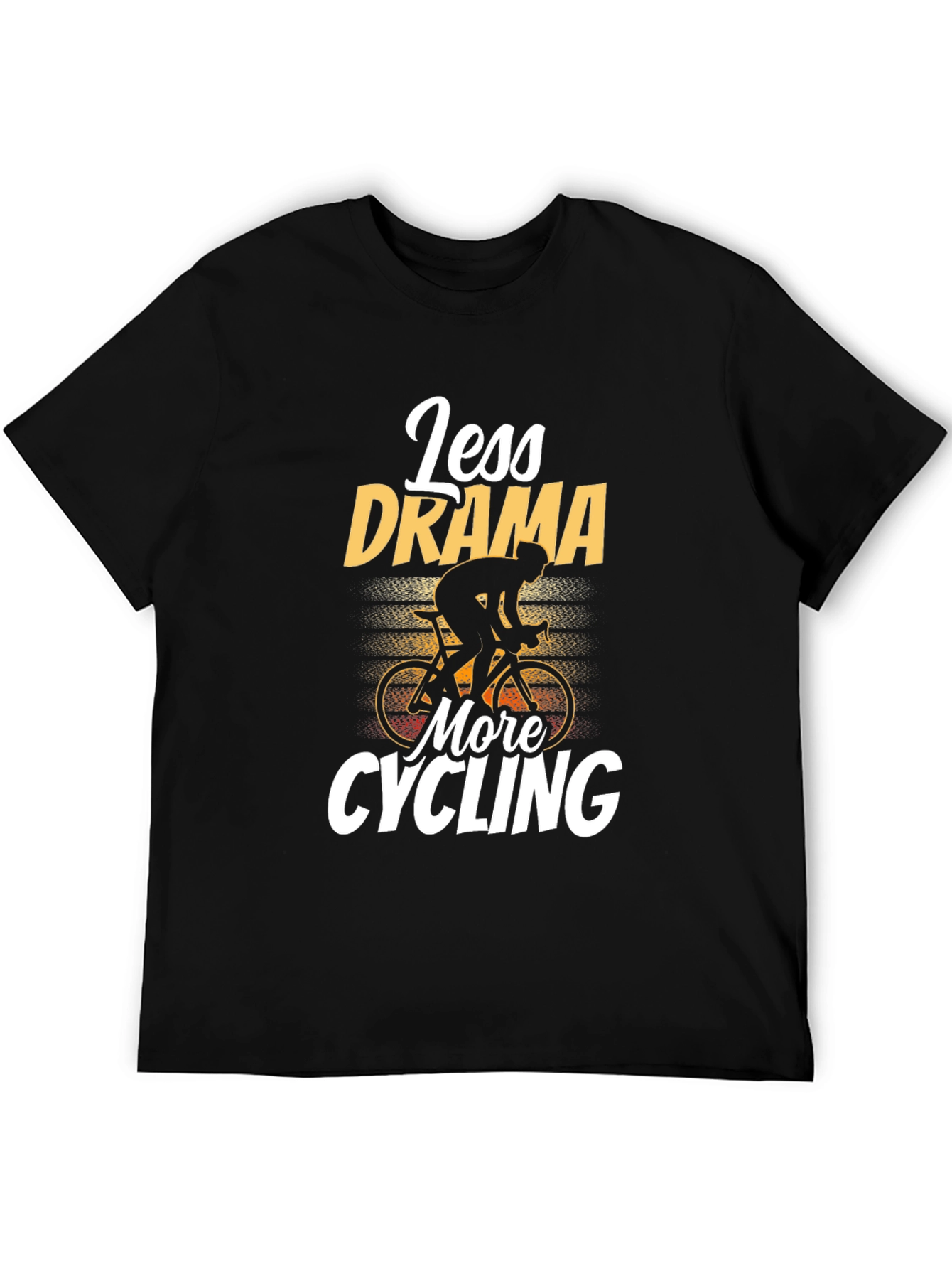 Black Less Drama More Cycling T-Shirt view 5